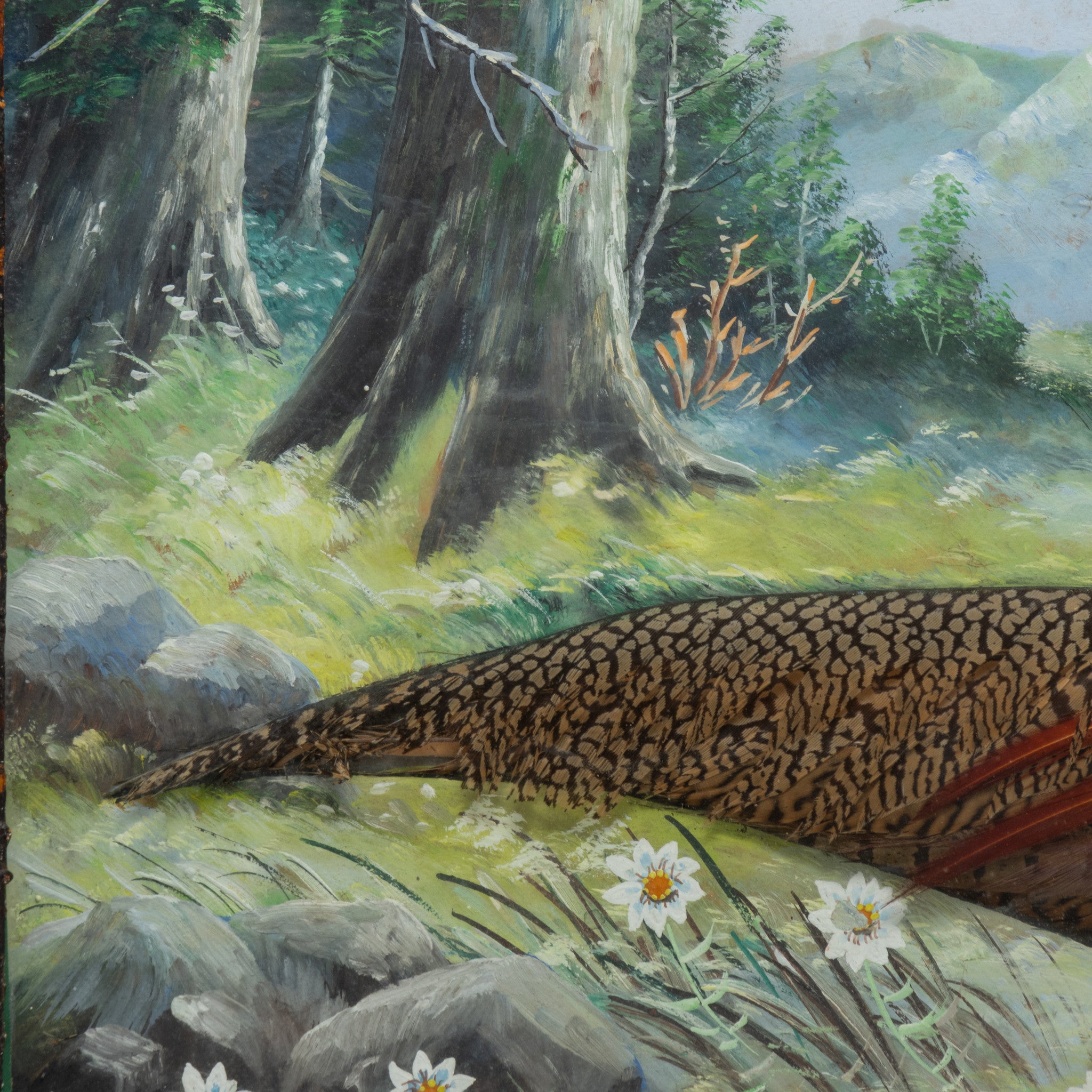 Forest Painting with Golden Pheasant