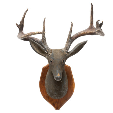 Folk Art Adirondack Deer Head Trophy Mount, Furnishings, Decor, Carving