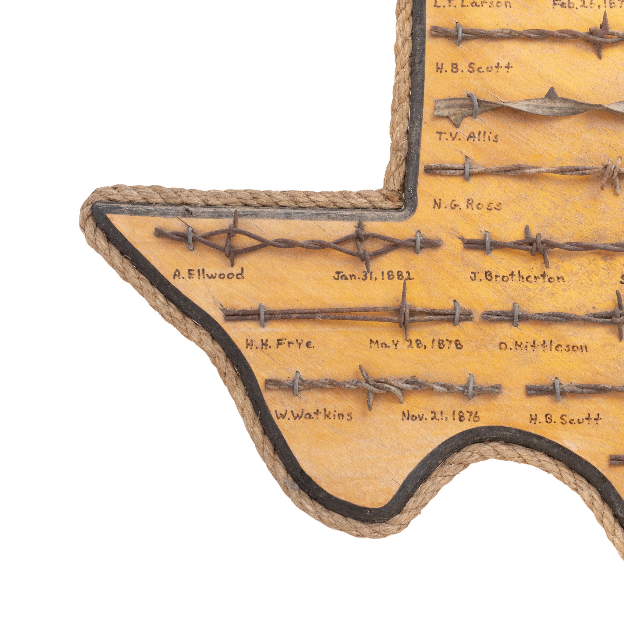 Texas Shaped Barbed Wire Display