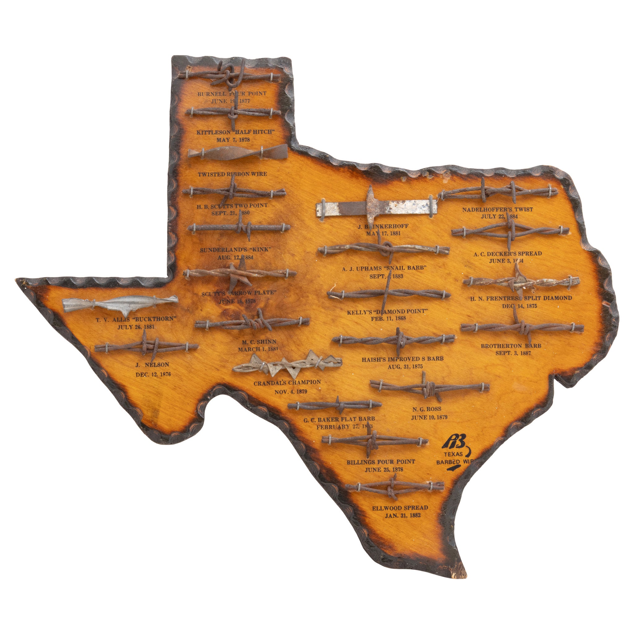 Texas Shaped Barbed Wire Display, Western, Other, Other
