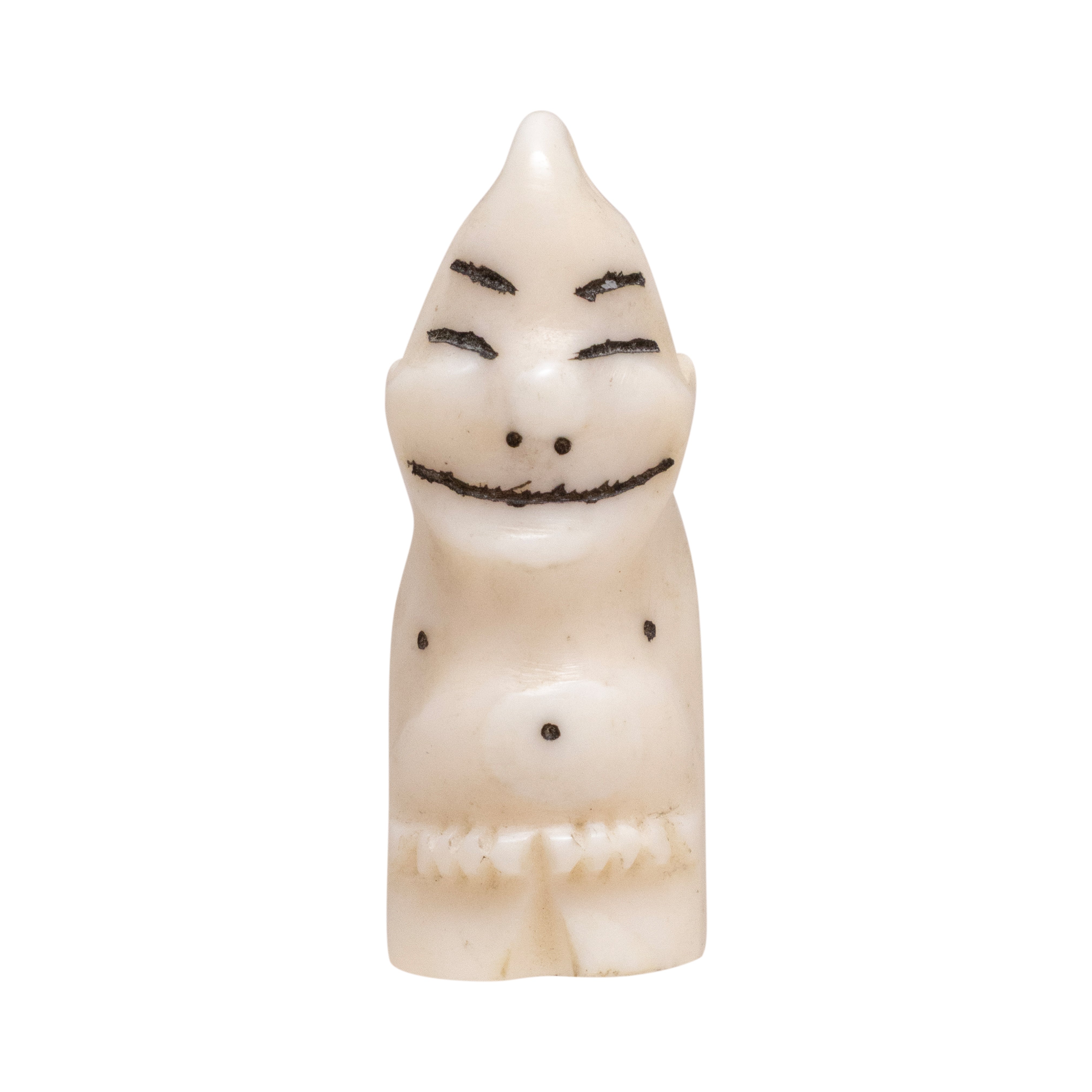 Miniature Walrus Ivory Billiken Charm, Native, Carving, Ivory