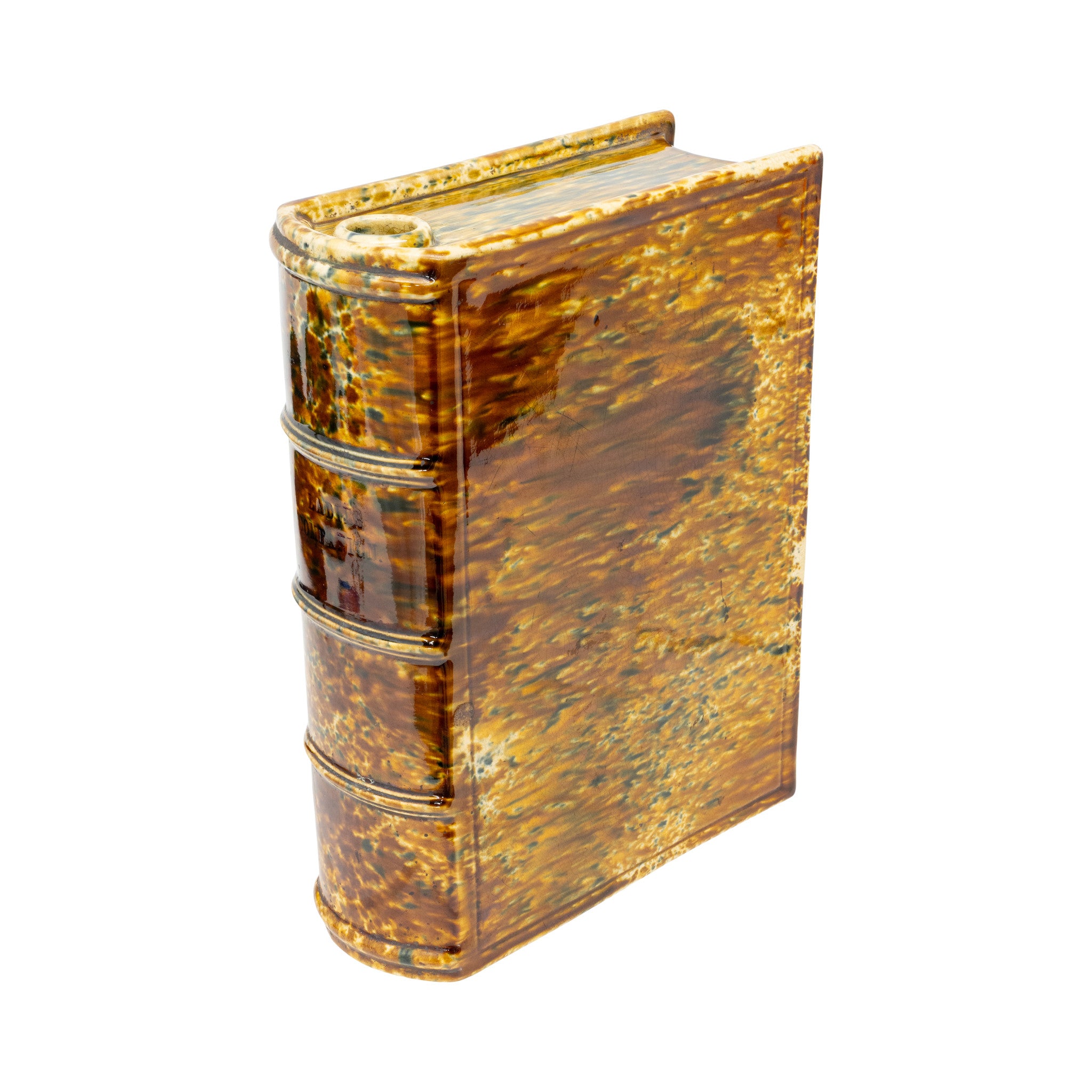 Large Bennington Pottery Flint Book Flask, Furnishings, Barware, Flask