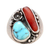 Navajo Turquoise and Coral Ring