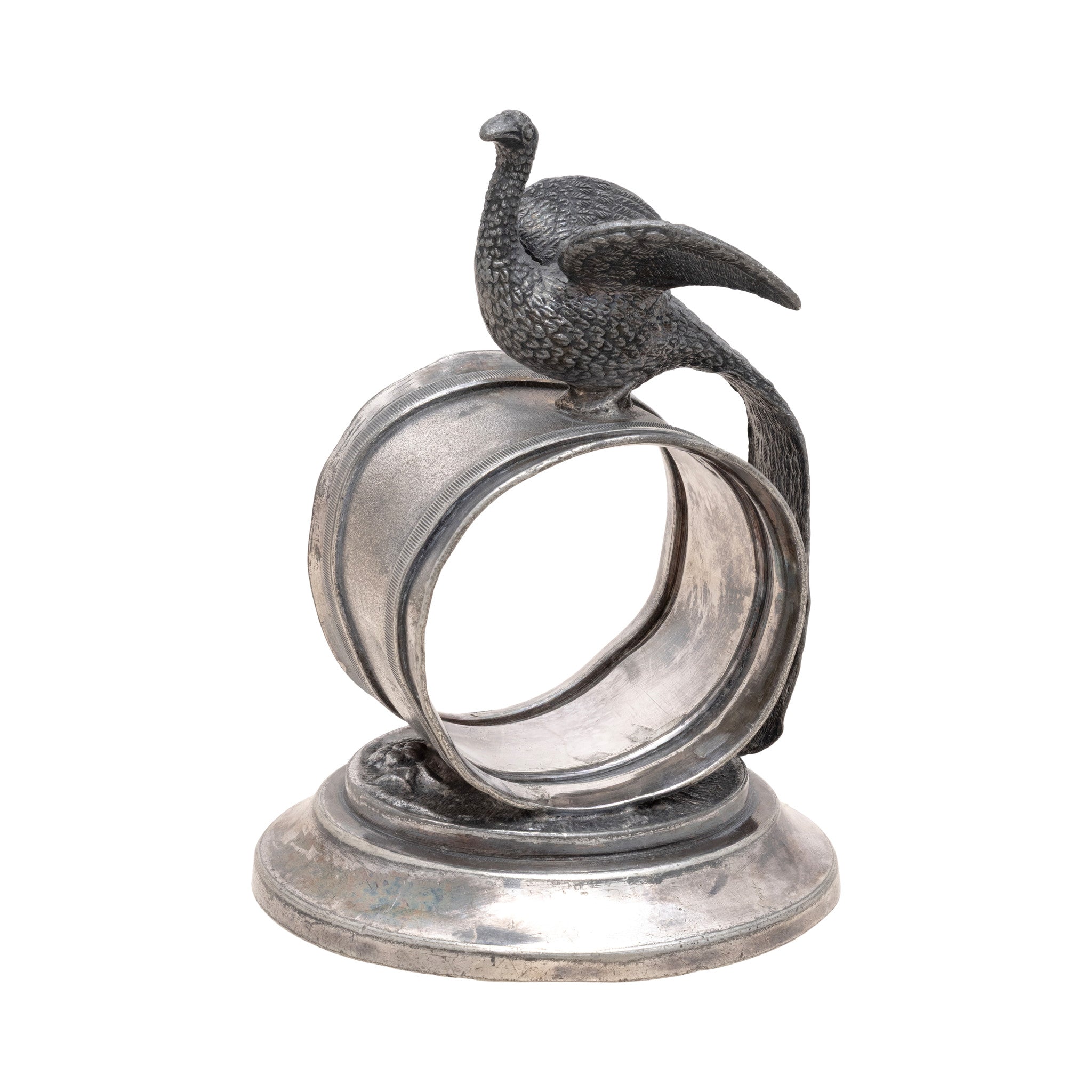 Four Victorian Silverplate Figural Napkin Rings