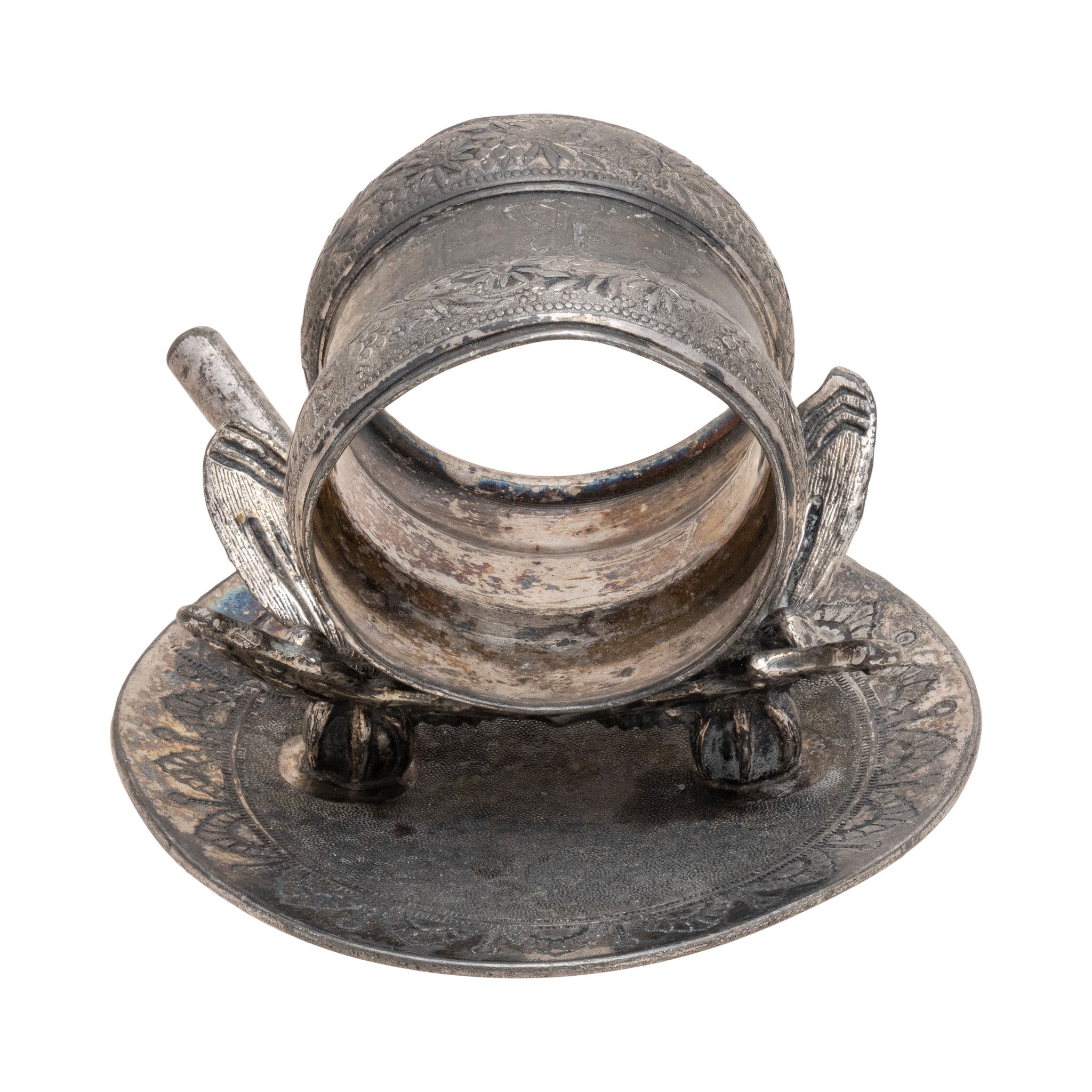 Three Victorian Figural Silverplate Napkin Rings