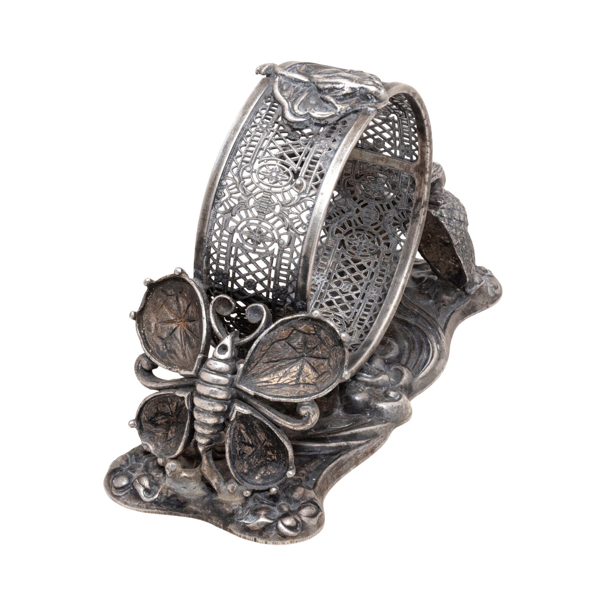 Three Victorian Figural Silverplate Napkin Rings