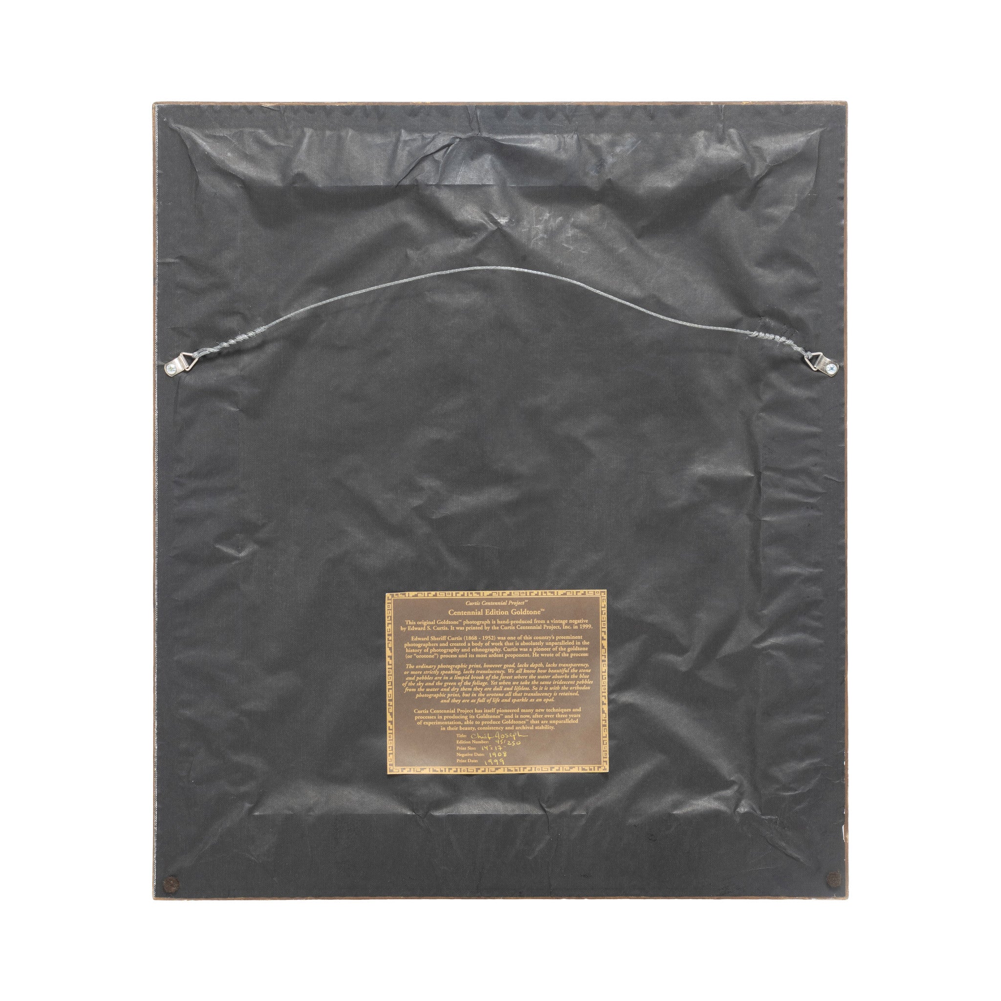 "Chief Joseph" E.S. Curtis Gold Tone