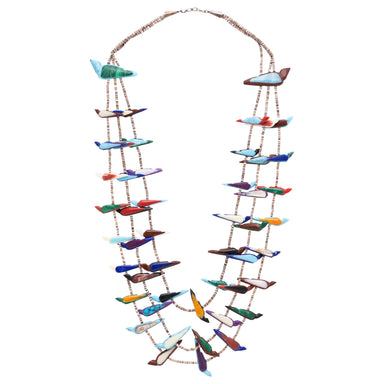 Multi Strand Bird Fetish Necklace, Jewelry, Necklace, Native