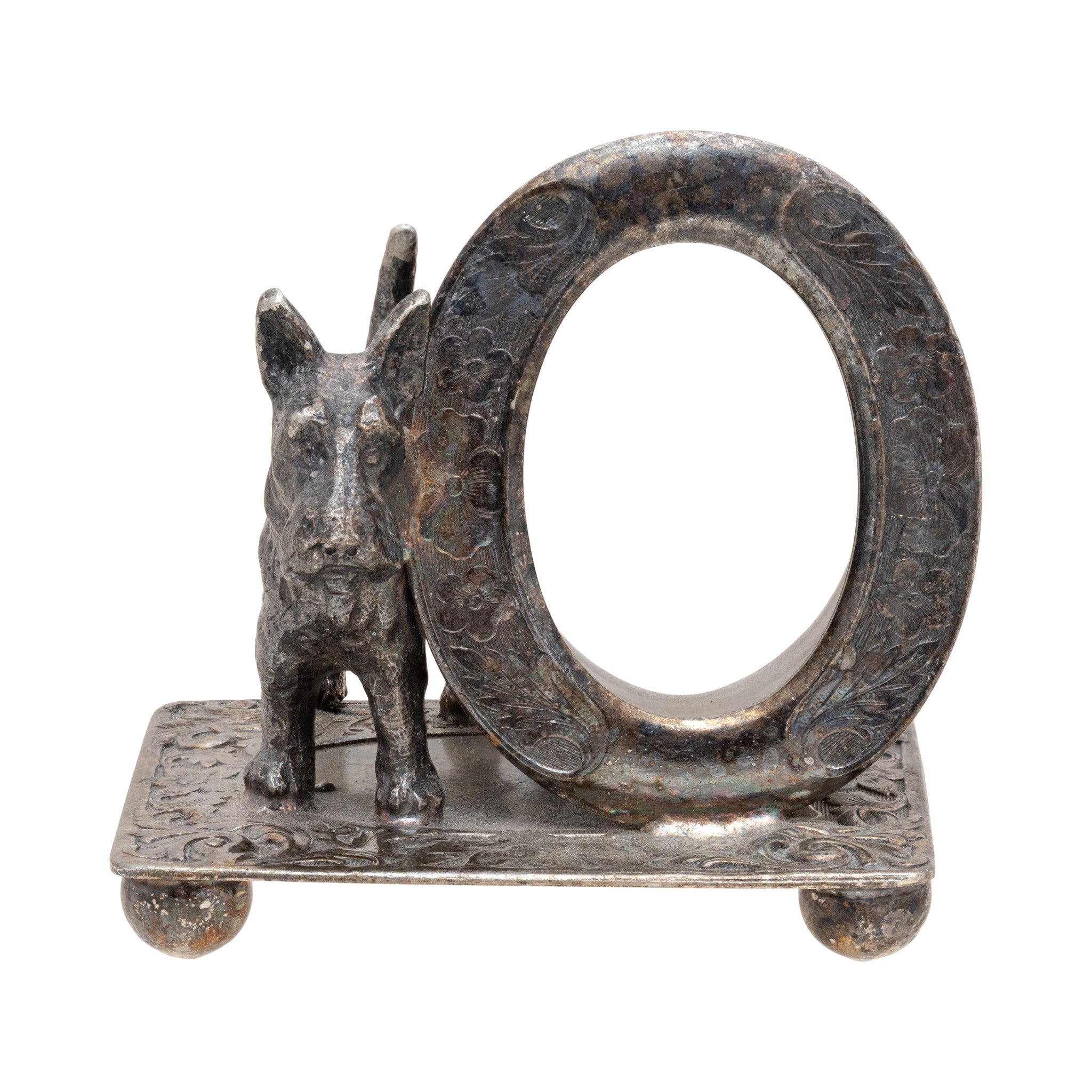 Two Victorian Figural Silverplate Napkin Rings