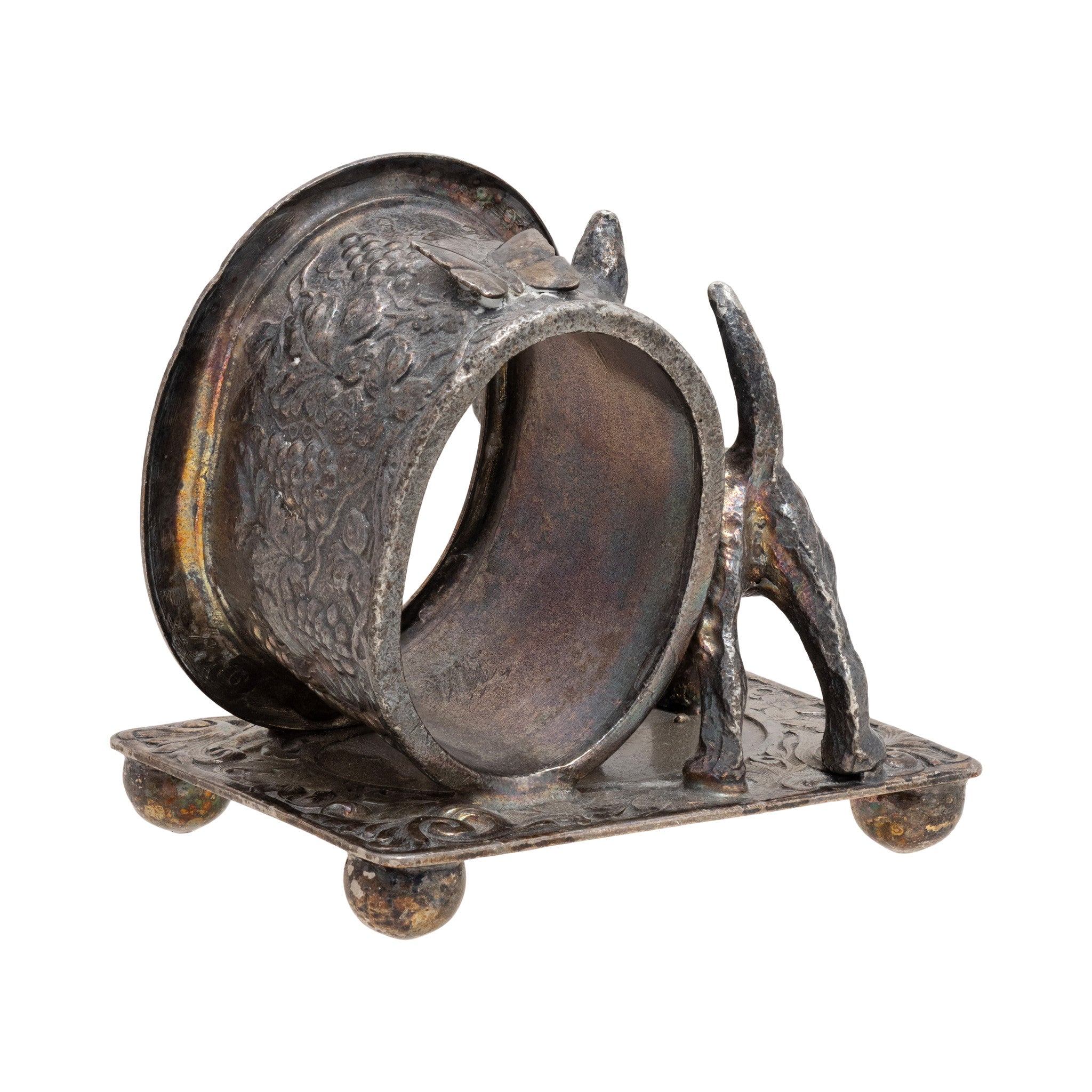 Two Victorian Figural Silverplate Napkin Rings