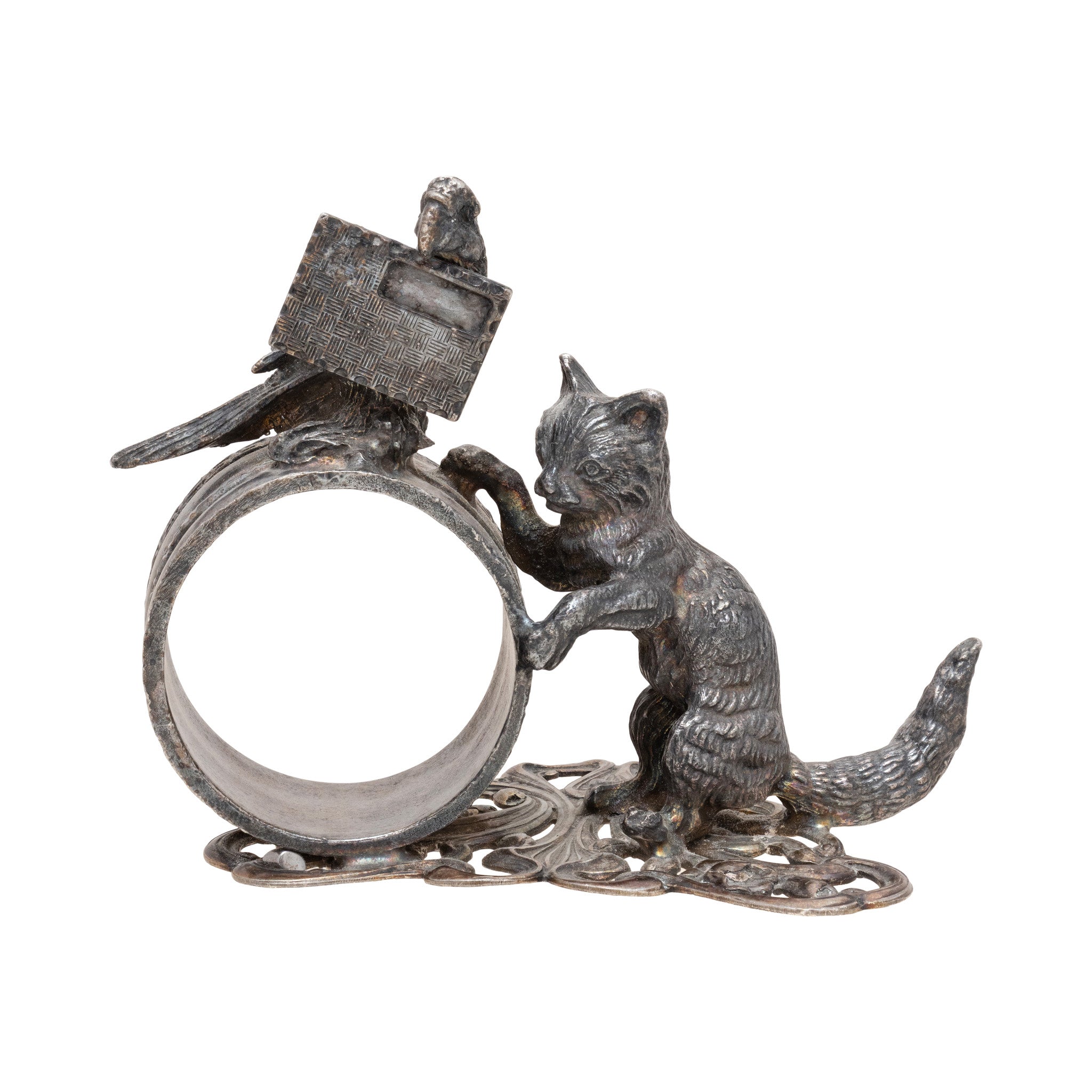 Two Victorian Figural Silverplate Napkin Rings