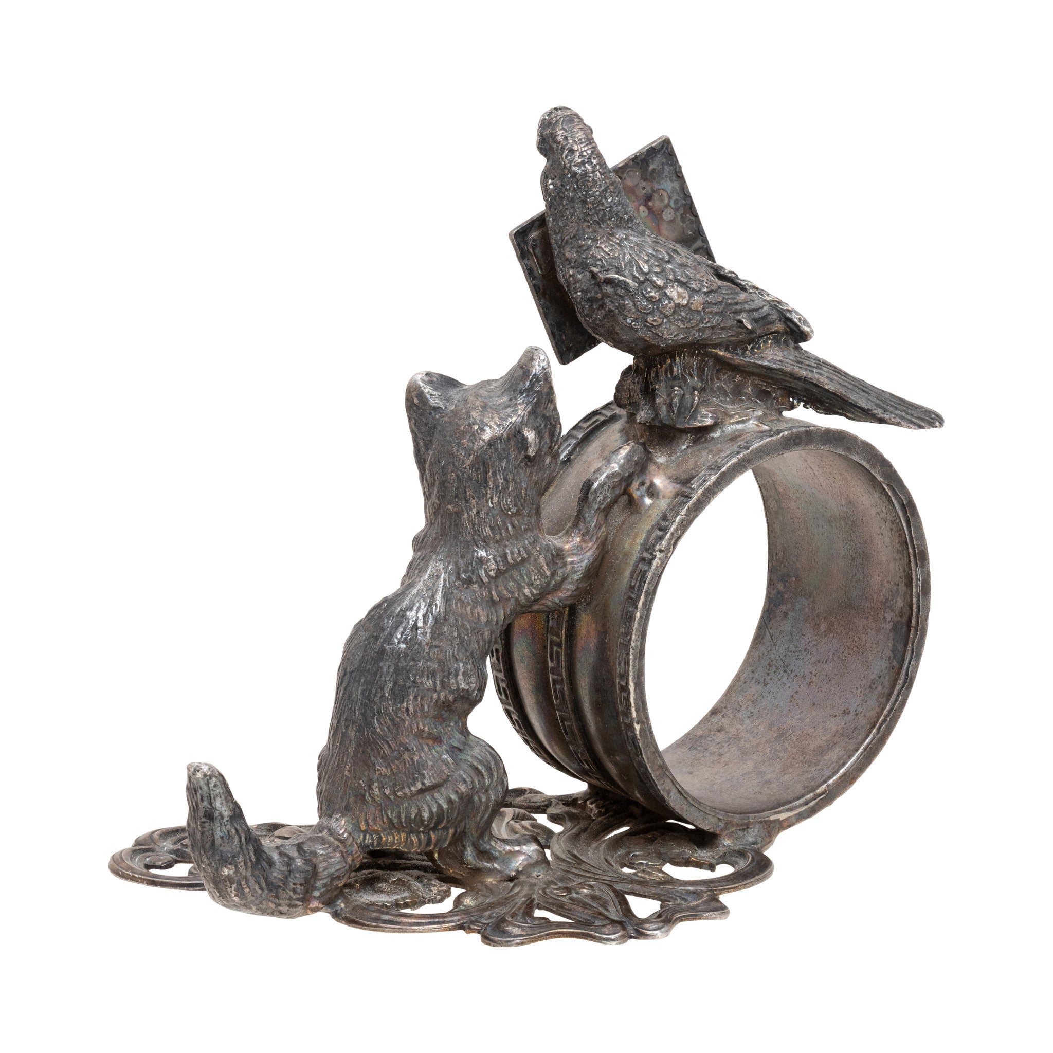 Two Victorian Figural Silverplate Napkin Rings