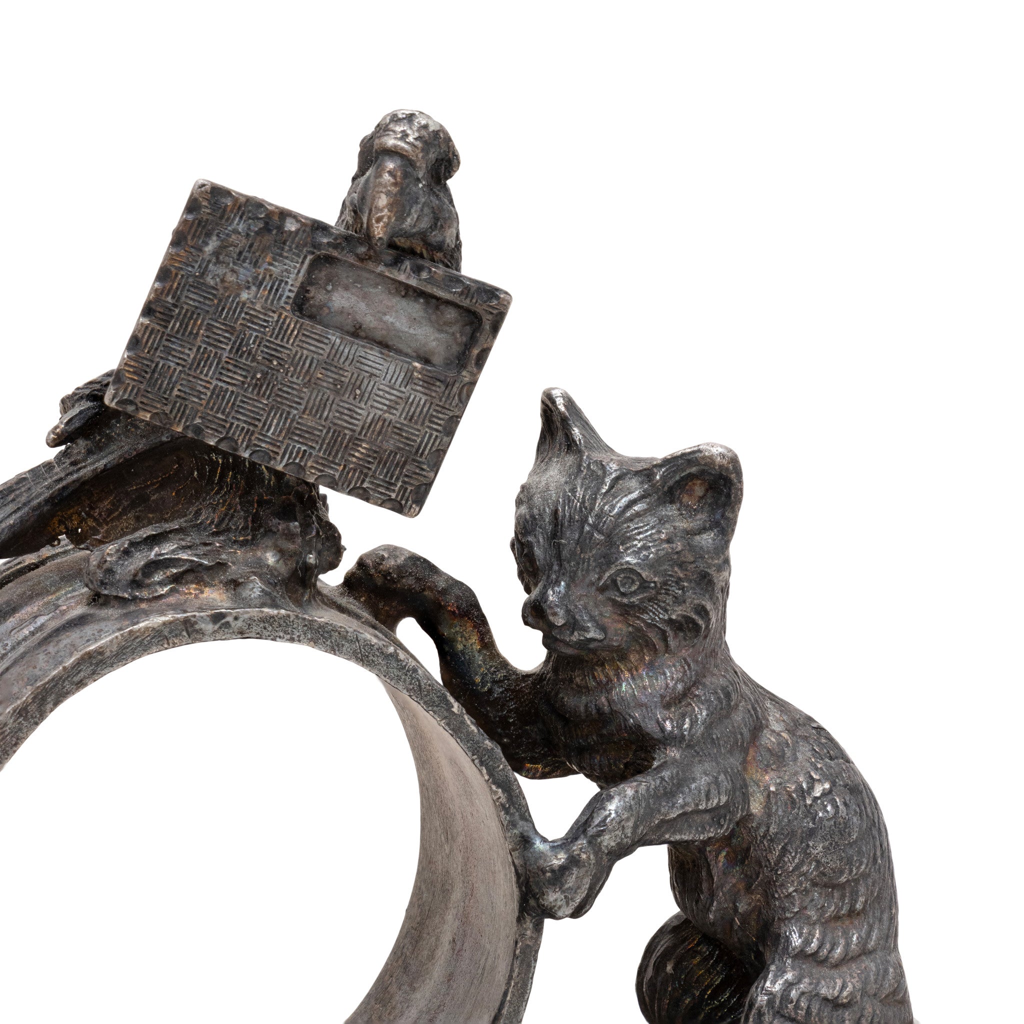 Two Victorian Figural Silverplate Napkin Rings