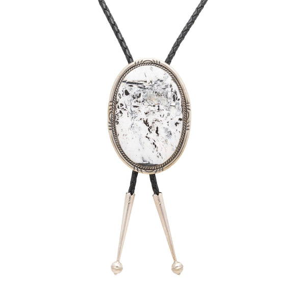 Navajo White Buffalo Turquoise Bolo, Jewelry, Bolo Necktie, Native