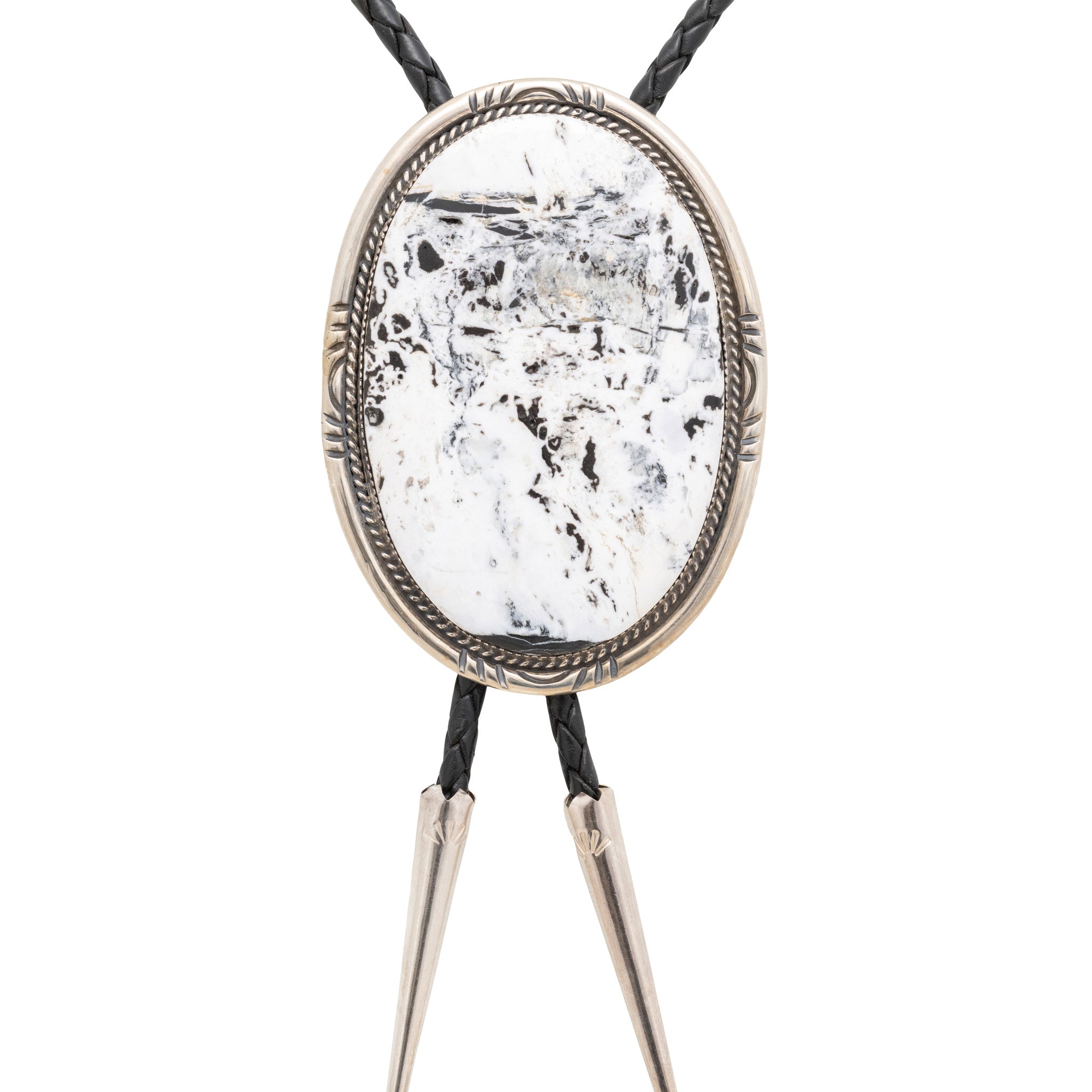 Navajo White Buffalo Turquoise Bolo