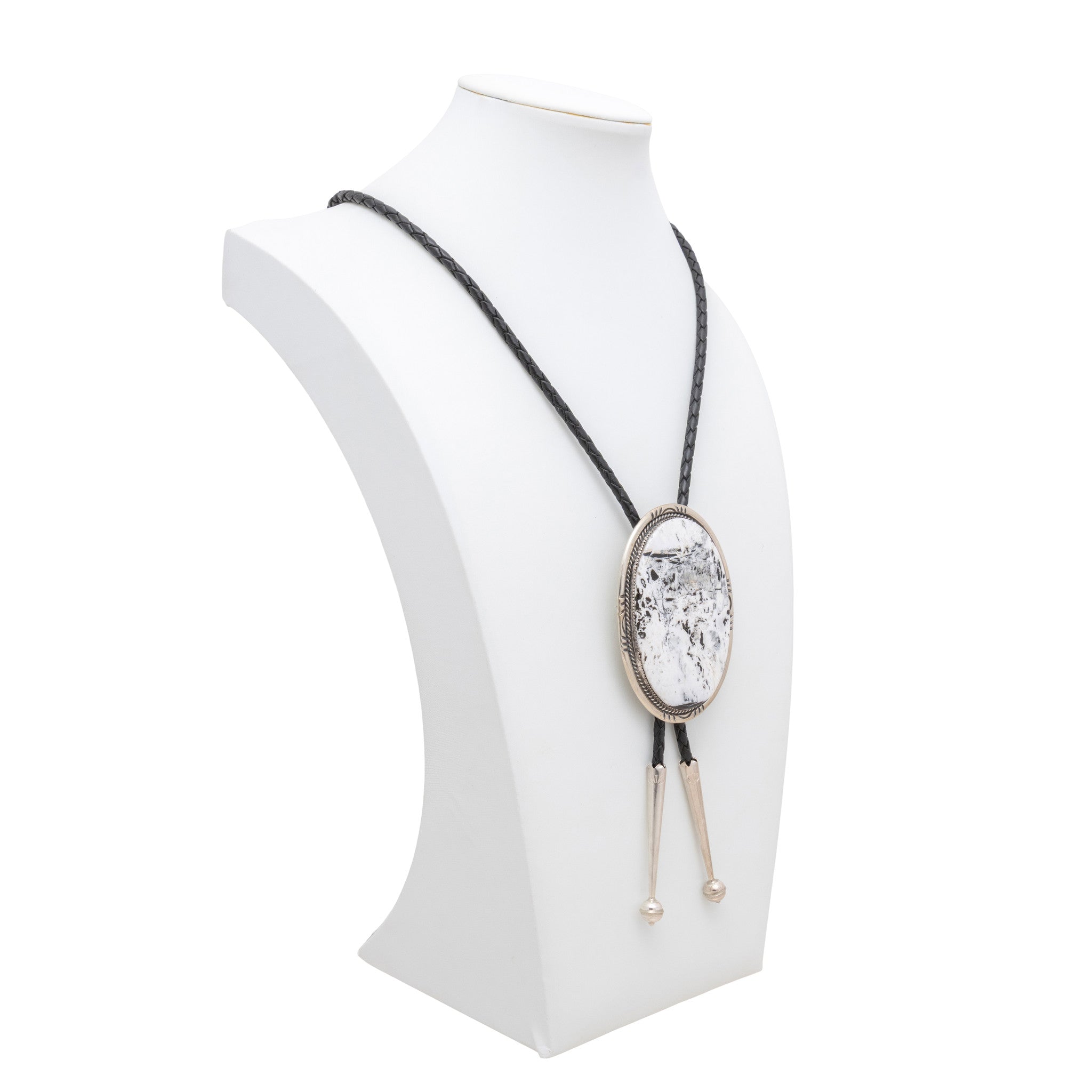 Navajo White Buffalo Turquoise Bolo