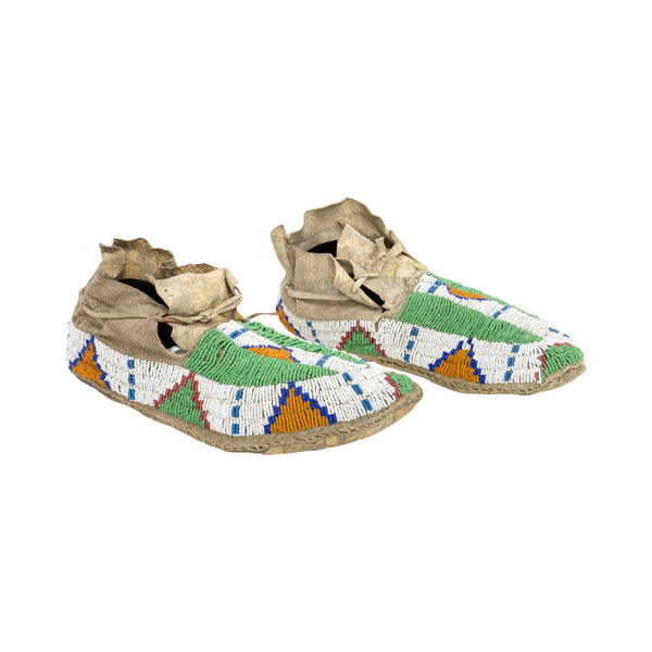 Cheyenne Beaded Moccasins, Native, Garment, Moccasins