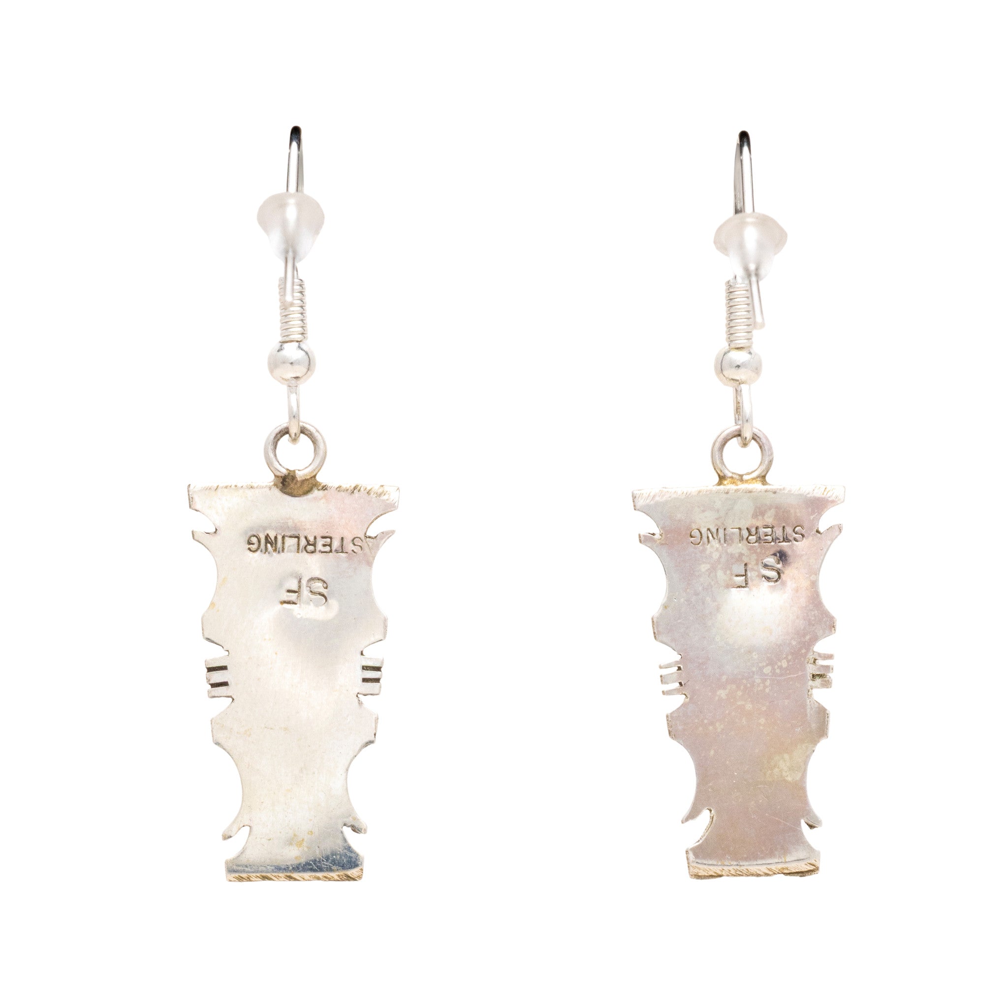 Navajo White Buffalo Turquoise Earrings