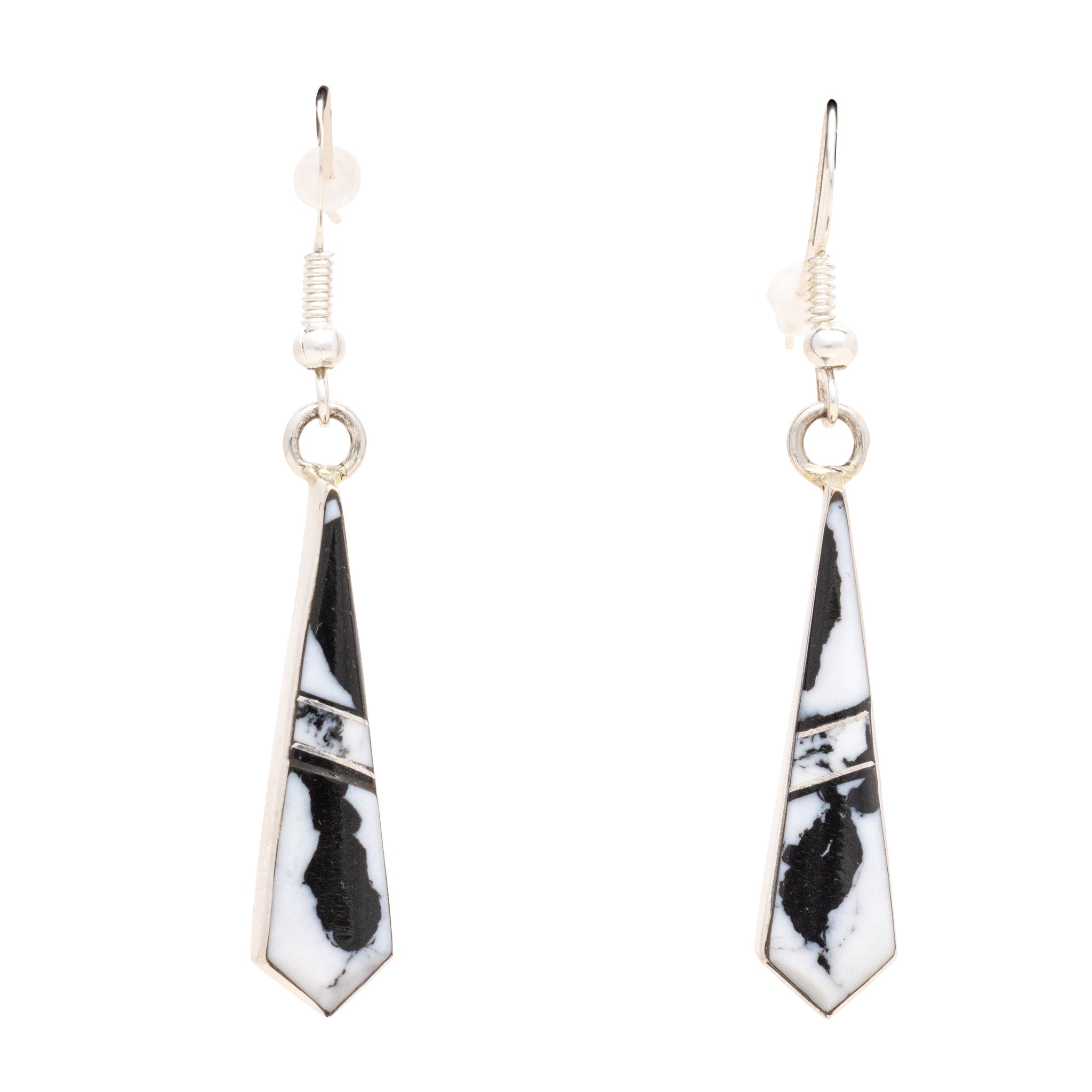 Navajo White Buffalo Turquoise Earrings