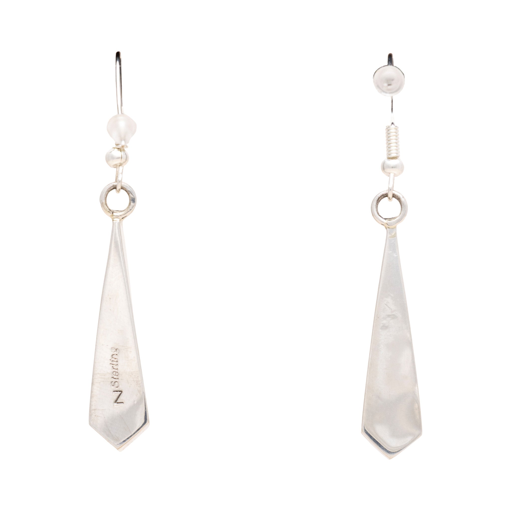 Navajo White Buffalo Turquoise Earrings