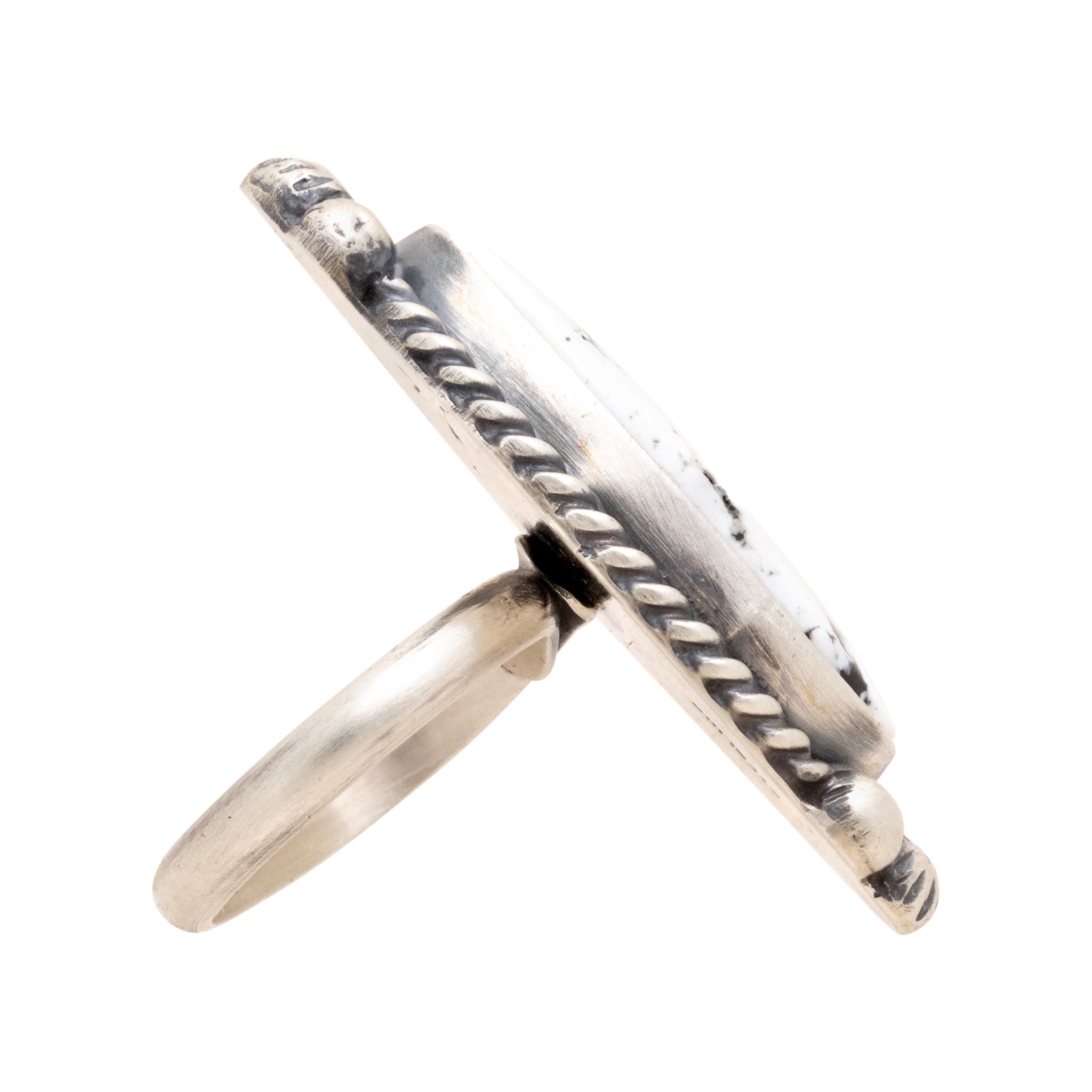 Navajo White Buffalo Turquoise Ring