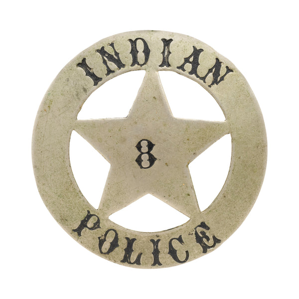 Large Indian Police No. 8 Badge, Western, Law Enforcement, Badge
