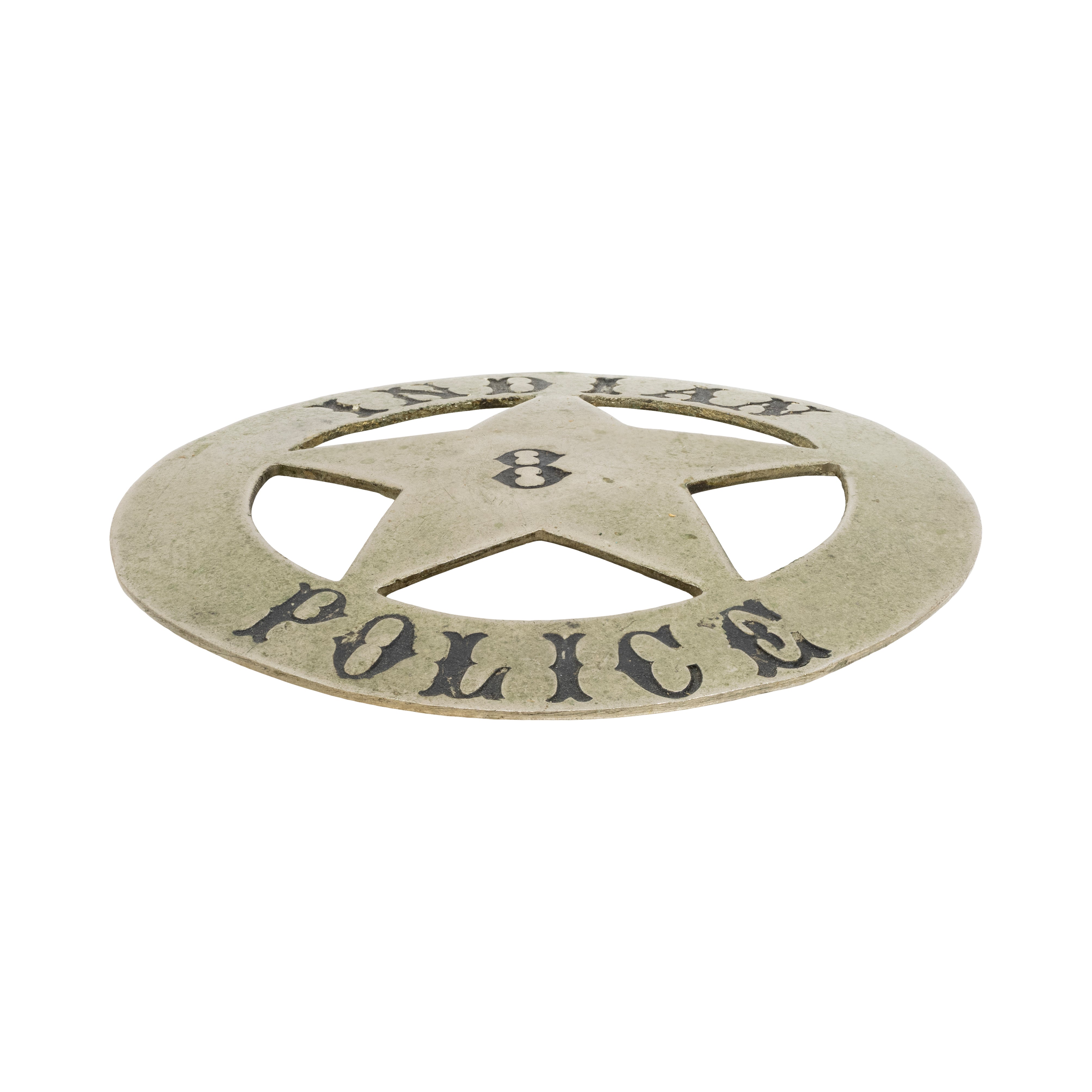 Large Indian Police No. 8 Badge