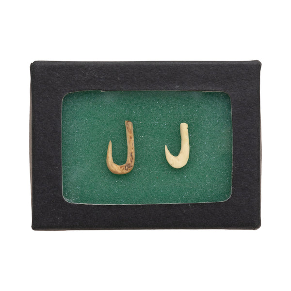 Pair of Prehistoric Native Bone Fishhooks, Native, Fishing, Other