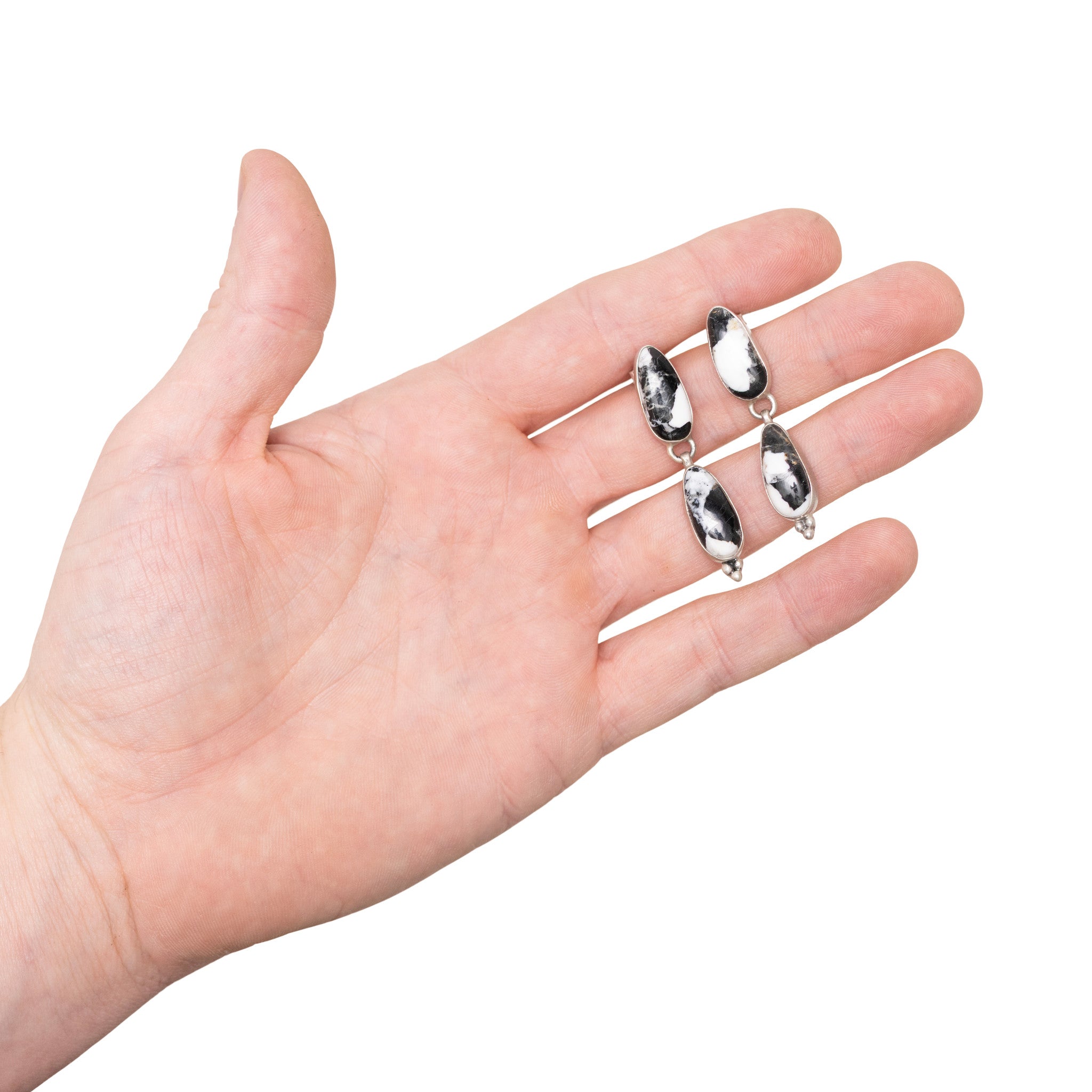 White Buffalo Turquoise Dangle Earrings