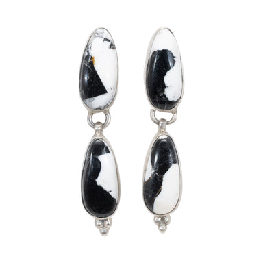 White Buffalo Turquoise Dangle Earrings, Jewelry, Earrings, Southwest