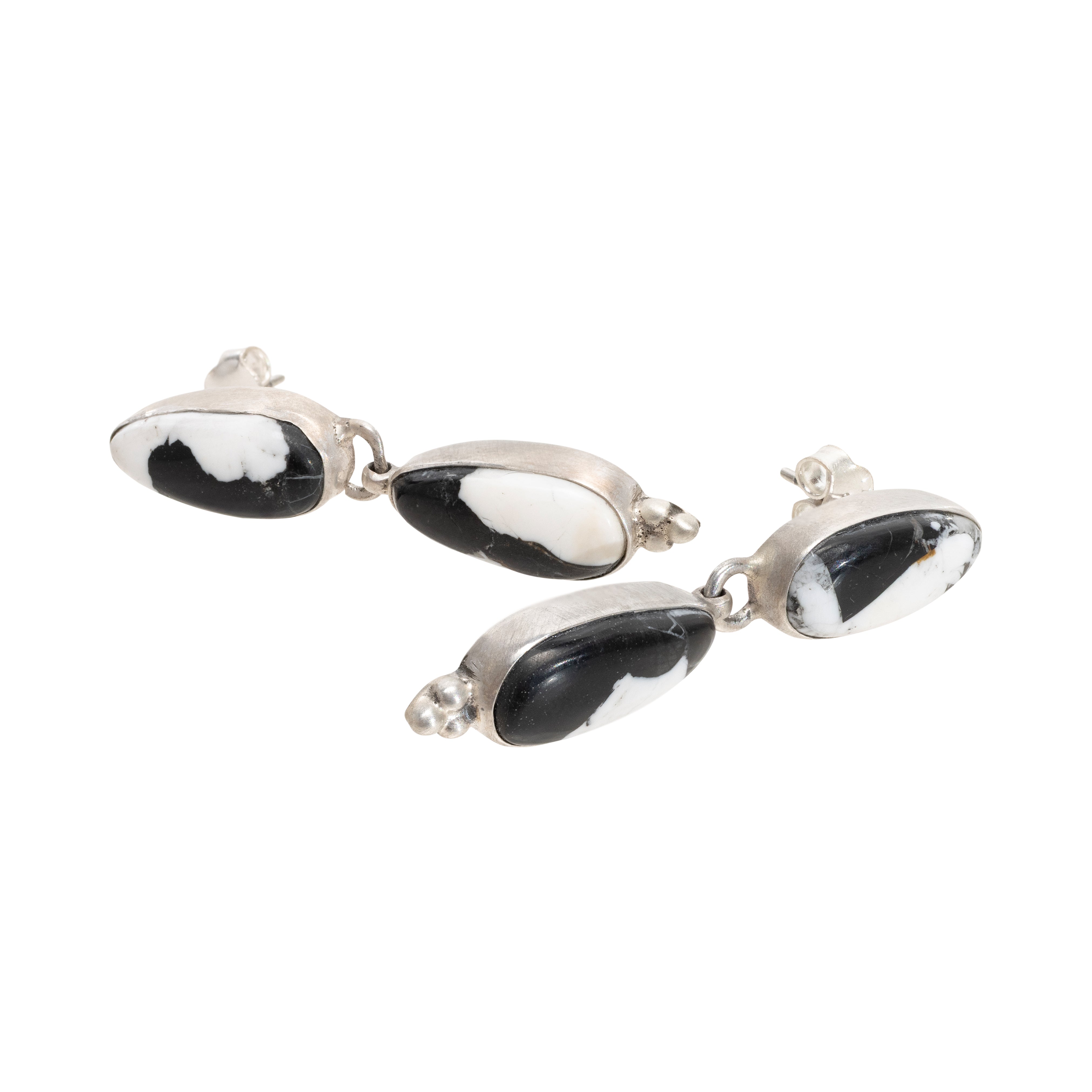 White Buffalo Turquoise Dangle Earrings