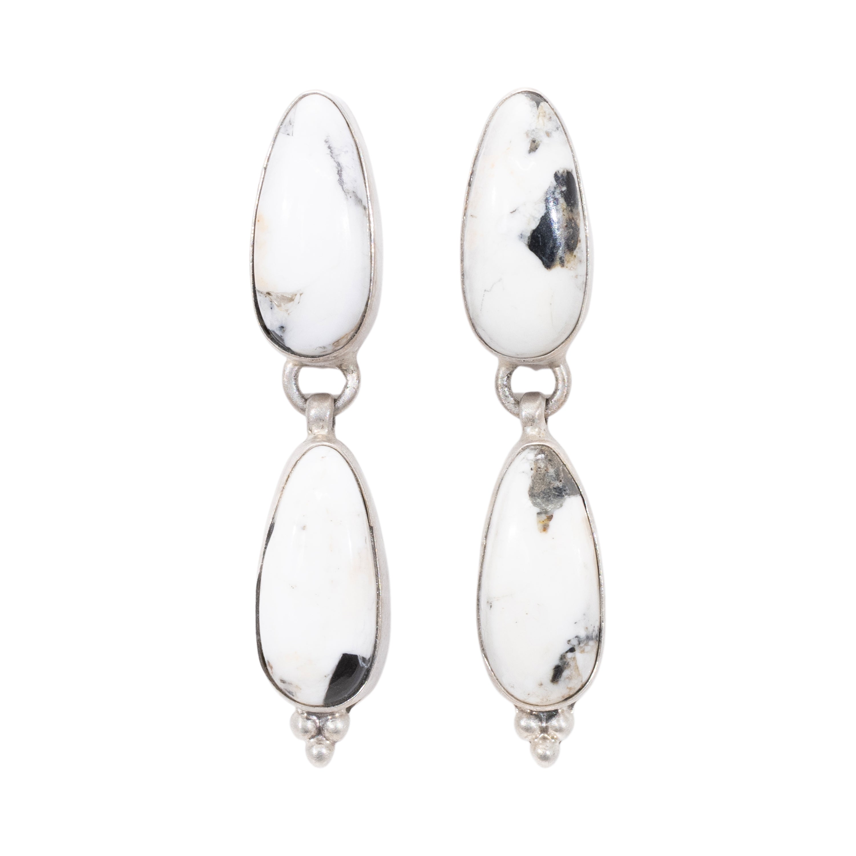 White Buffalo Turquoise Dangle Earrings, Jewelry, Earrings, Southwest