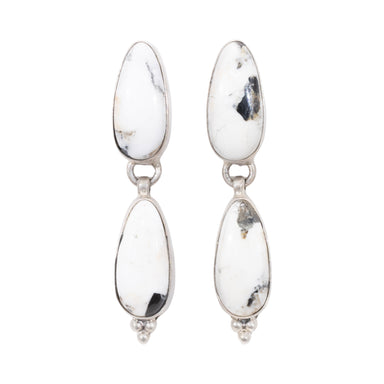 White Buffalo Turquoise Dangle Earrings, Jewelry, Earrings, Southwest