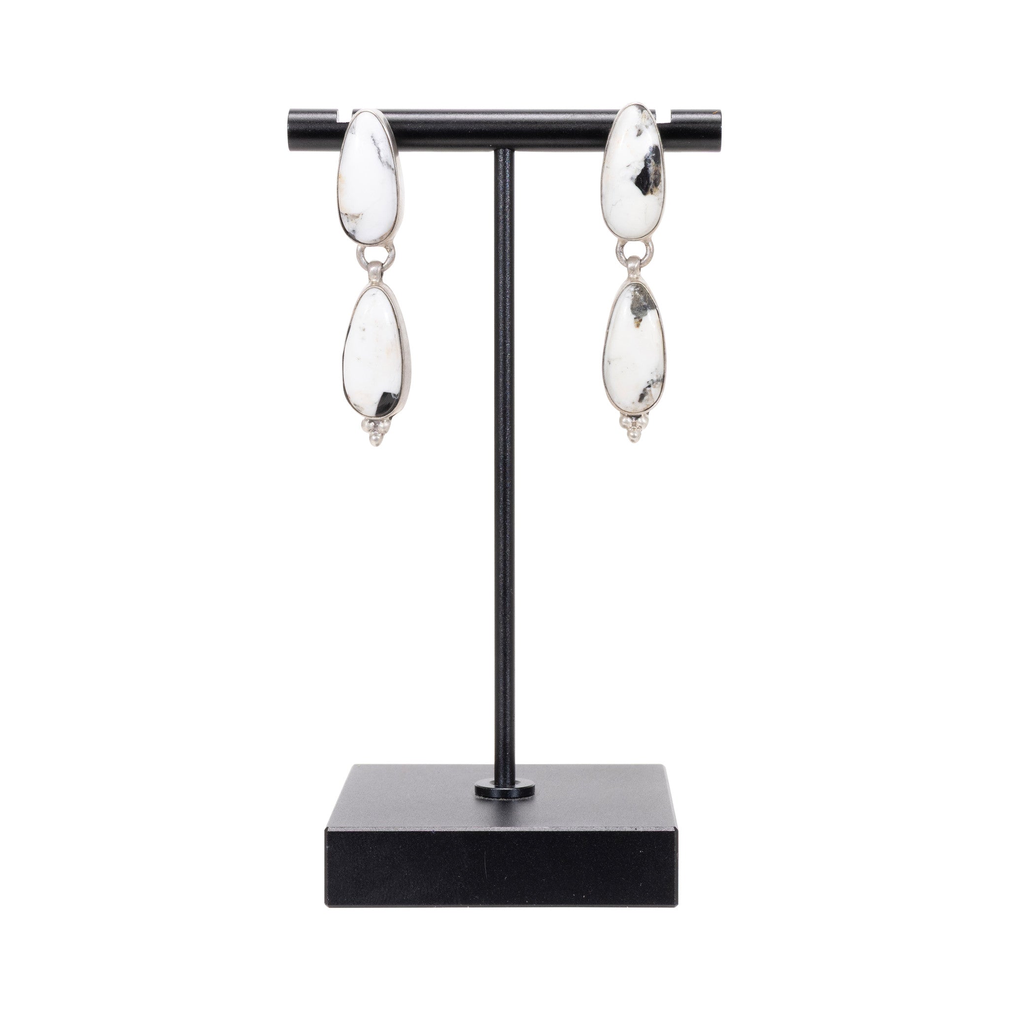 White Buffalo Turquoise Dangle Earrings