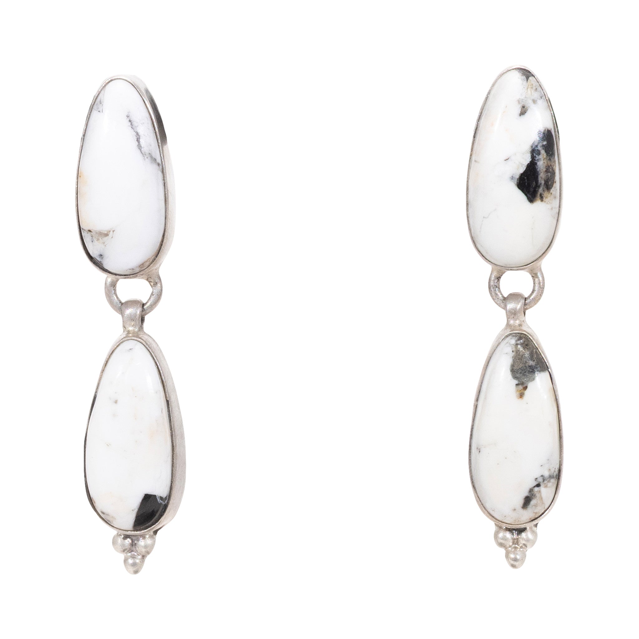 White Buffalo Turquoise Dangle Earrings