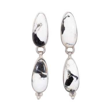 White Buffalo Turquoise Dangle Earrings, Jewelry, Earrings, Southwest