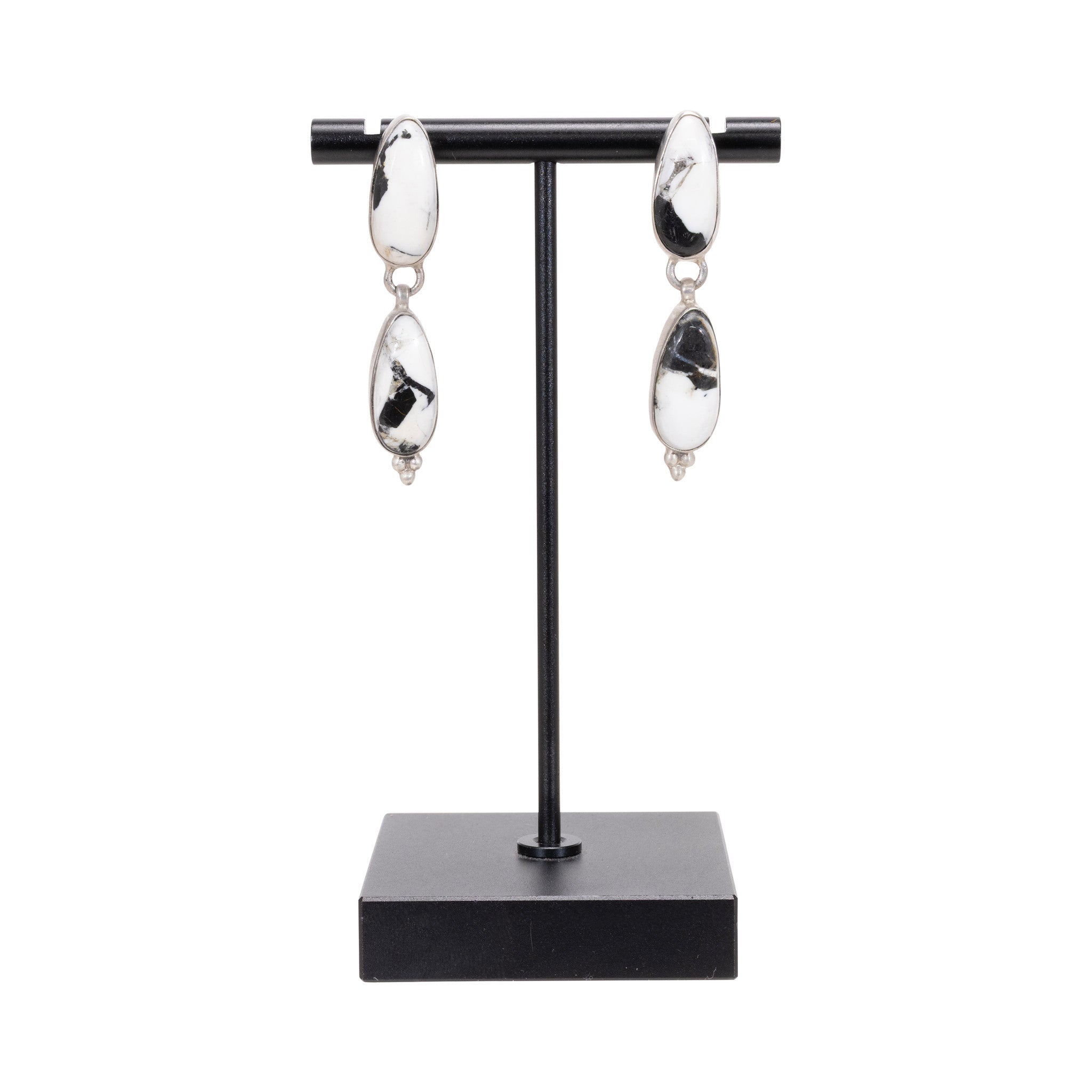 White Buffalo Turquoise Dangle Earrings