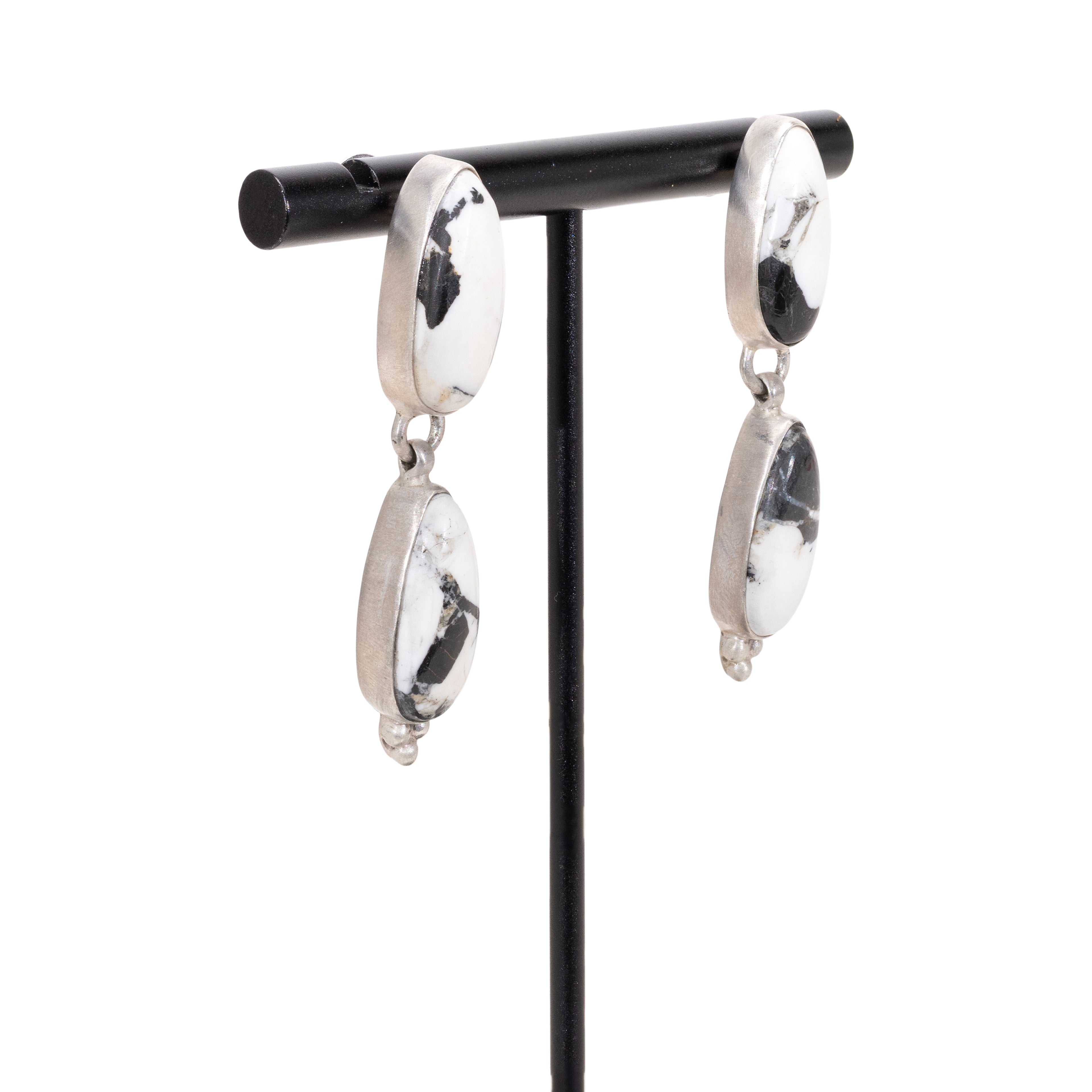 White Buffalo Turquoise Dangle Earrings