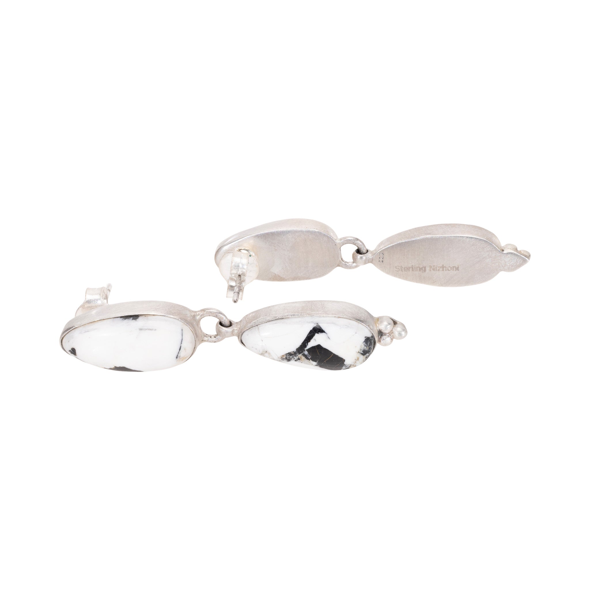 White Buffalo Turquoise Dangle Earrings