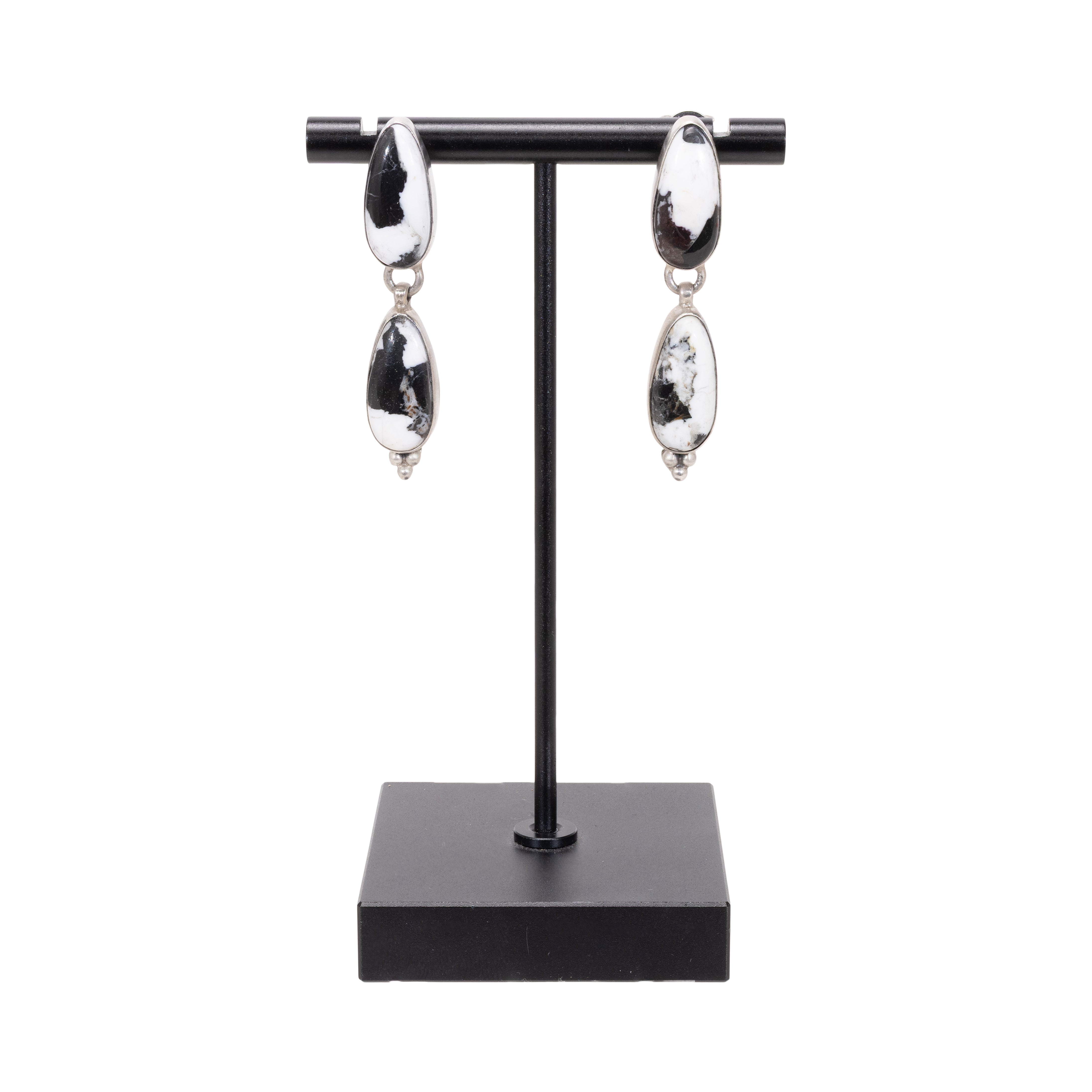 White Buffalo Turquoise Dangle Earrings