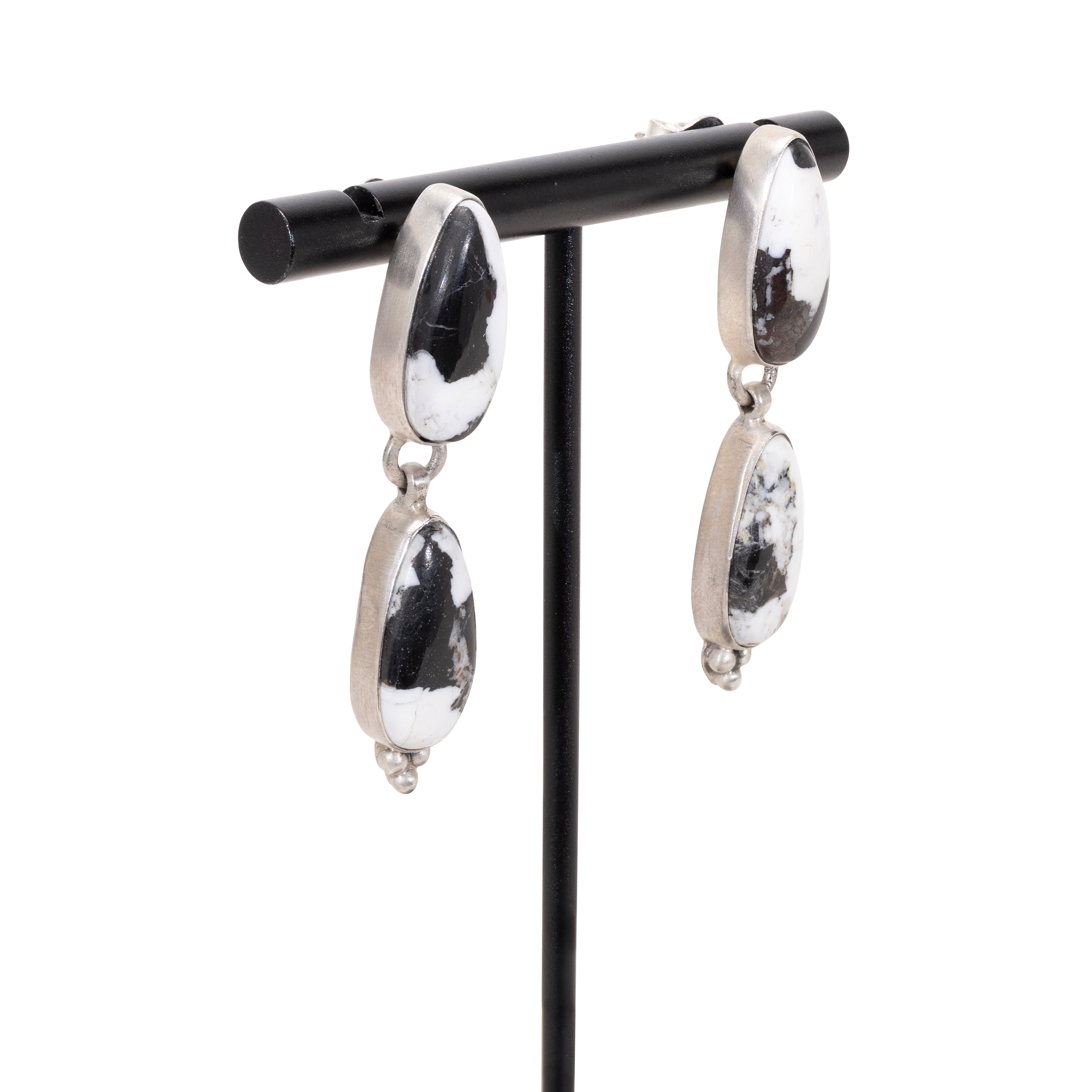 White Buffalo Turquoise Dangle Earrings