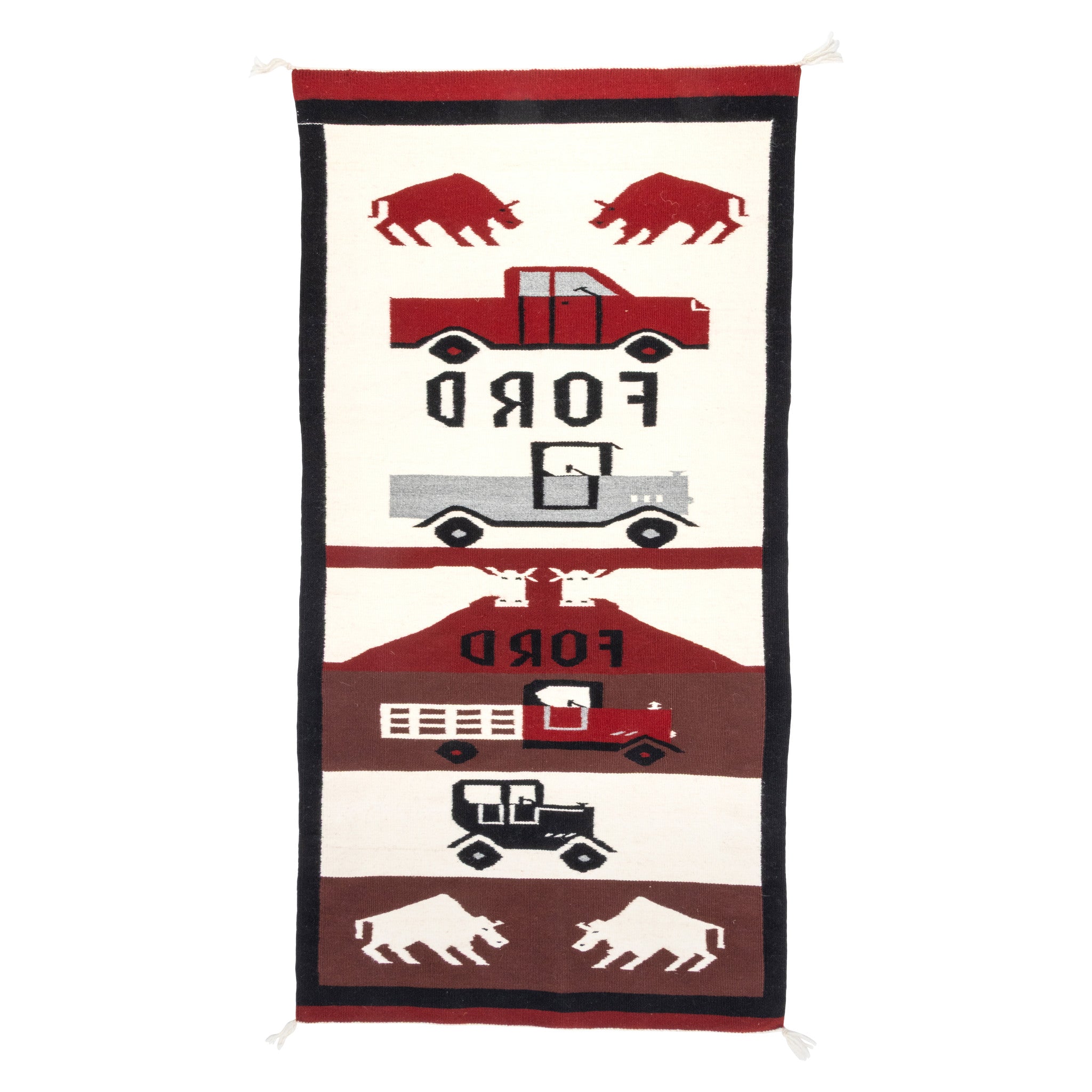 Navajo Ford Motor Company Pictorial Weaving