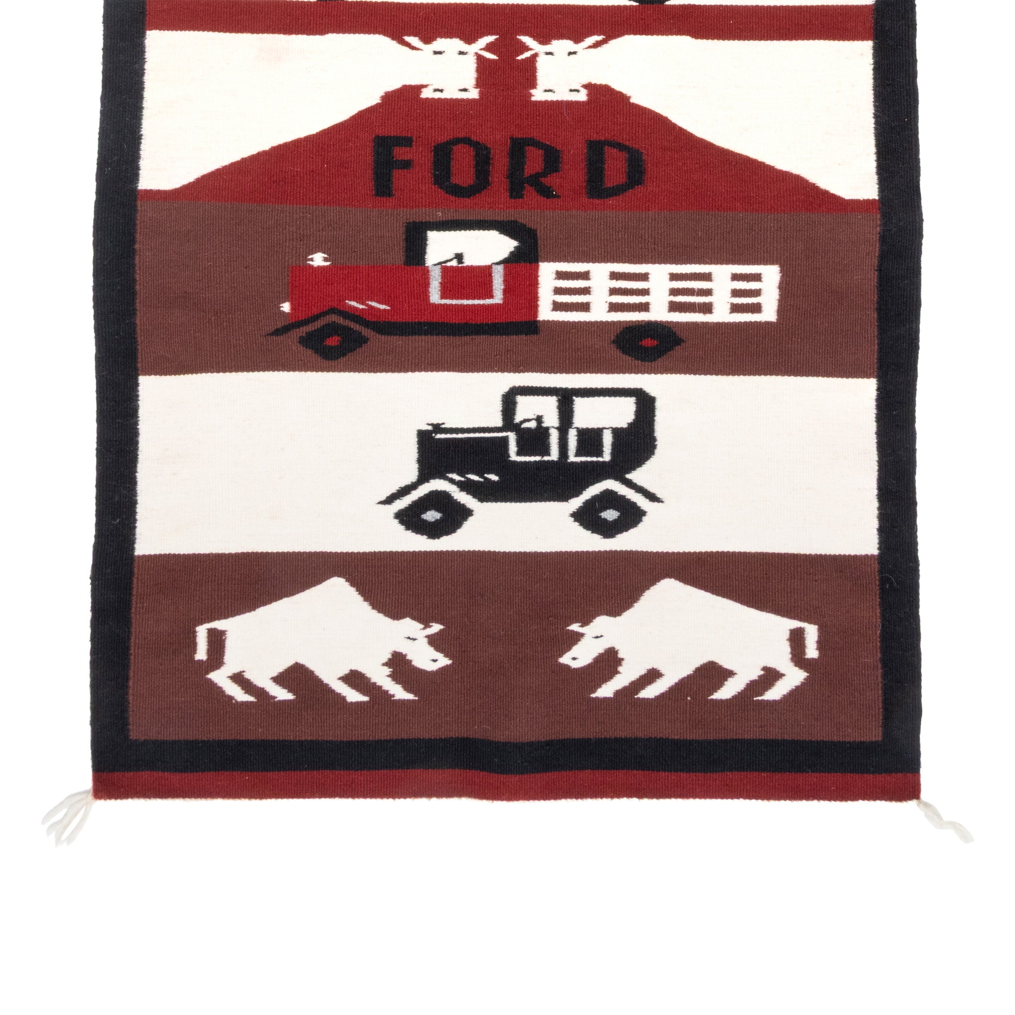 Navajo Ford Motor Company Pictorial Weaving