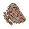 Navajo Coral Needlepoint Cuff Bracelet