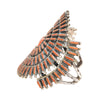 Navajo Coral Needlepoint Cuff Bracelet