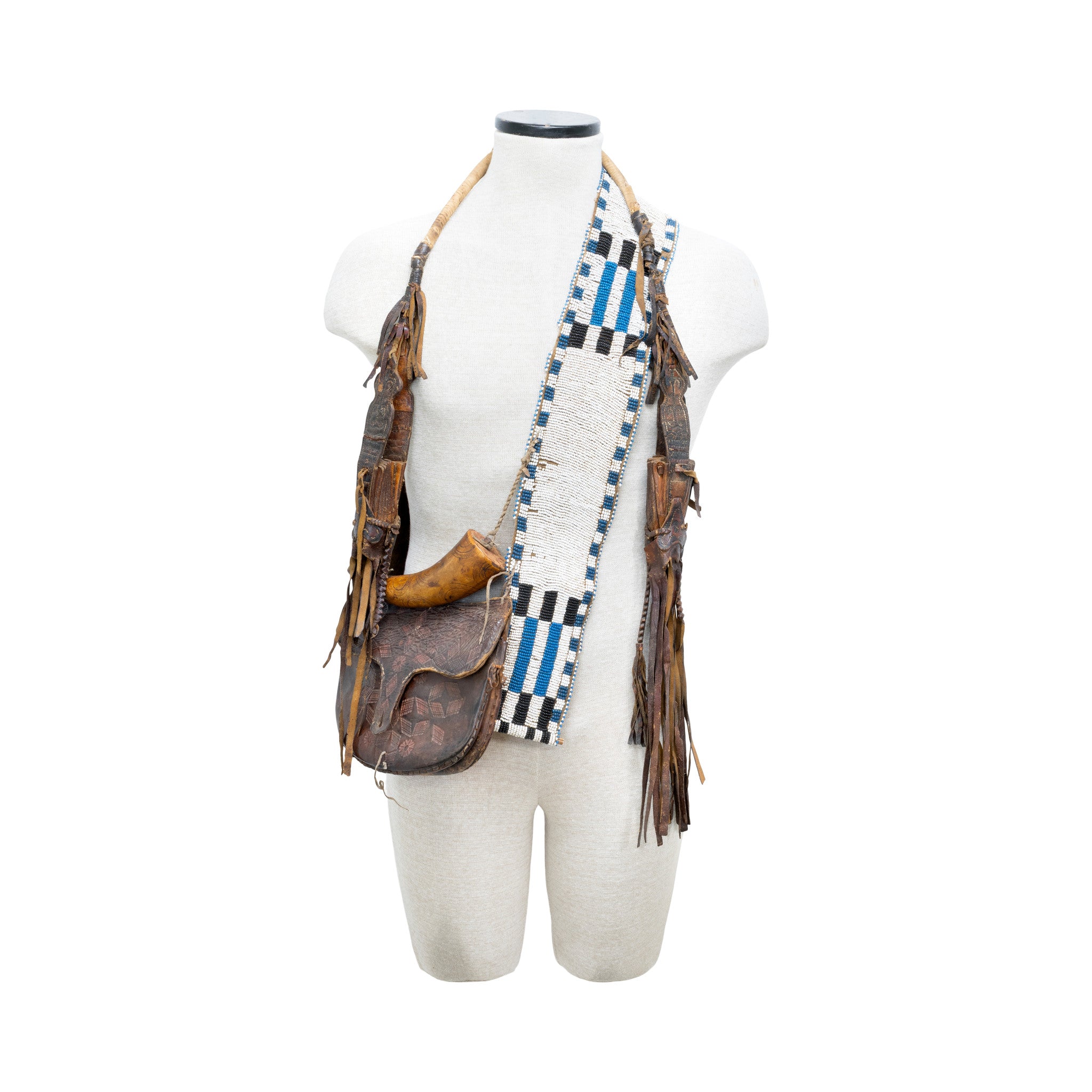 Santee Sioux Pony Beaded Shot Bag and Horn