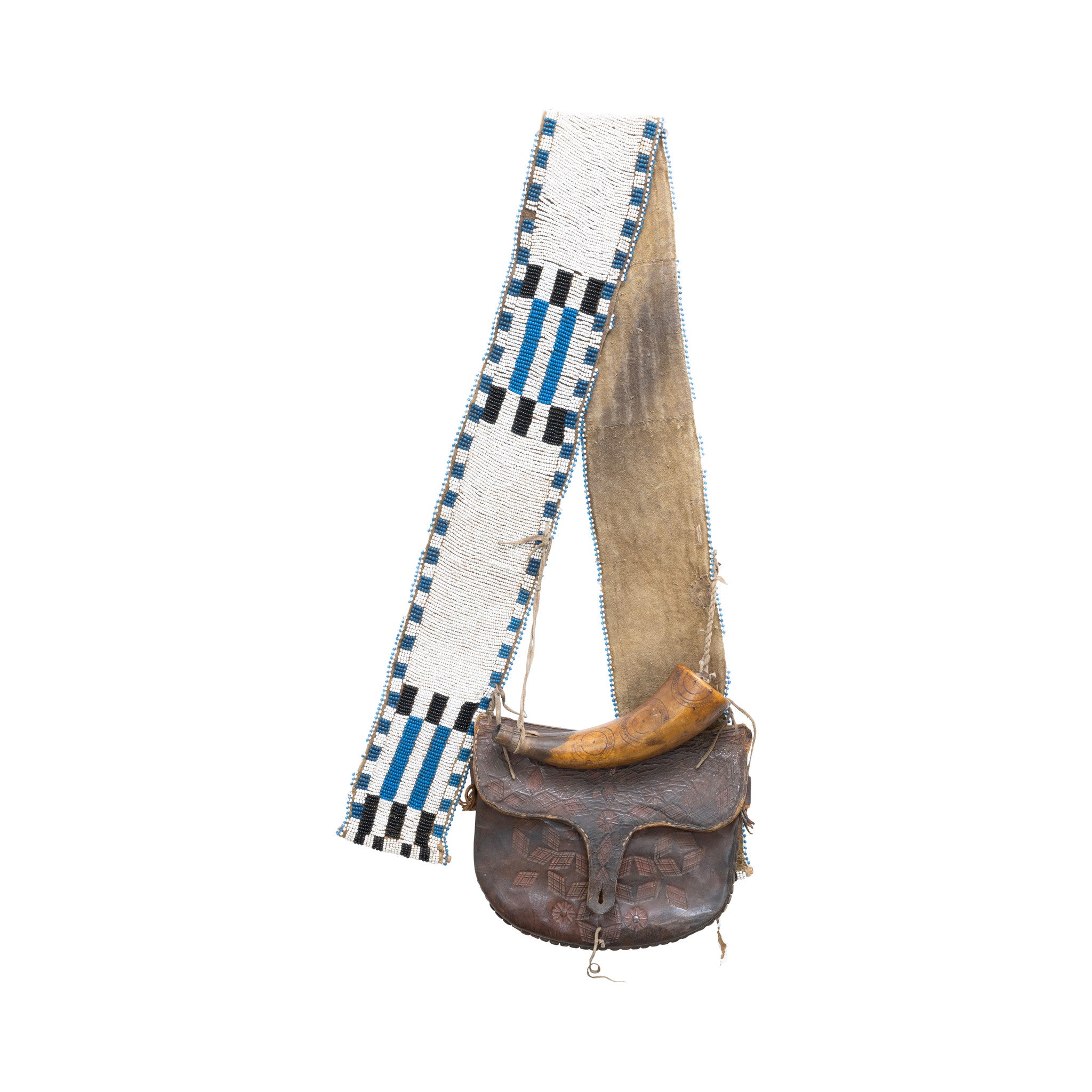 Santee Sioux Pony Beaded Shot Bag and Horn