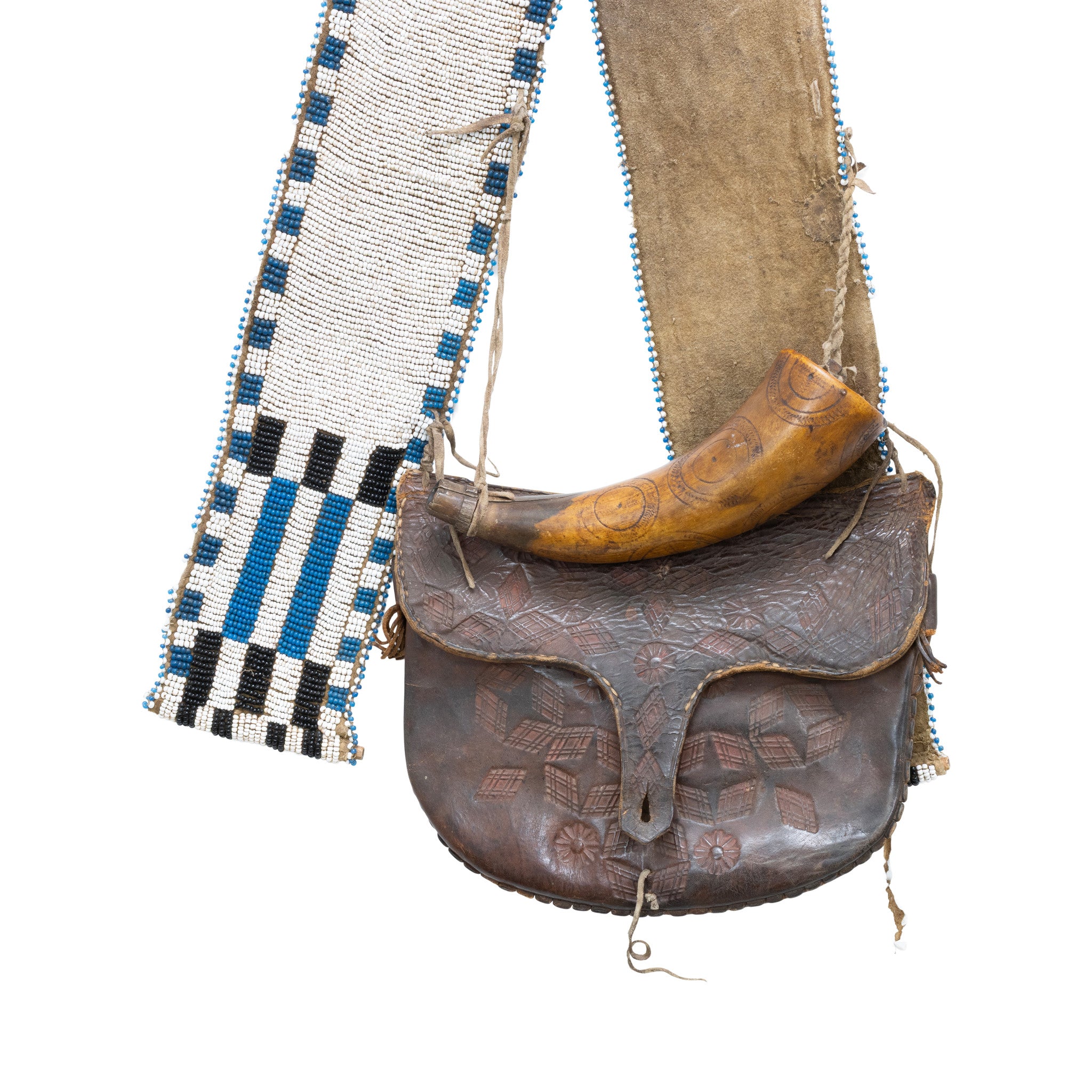 Santee Sioux Pony Beaded Shot Bag and Horn