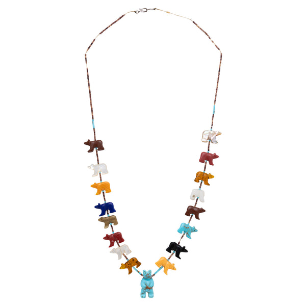 Zuni Bear Fetish Necklace, Jewelry, Necklace, Native