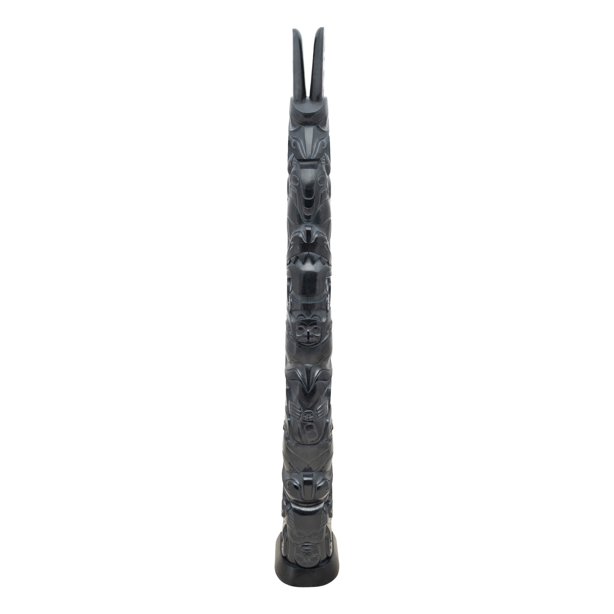 Haida Argillite Totem by Jay Simeon, Native, Carving, Totem